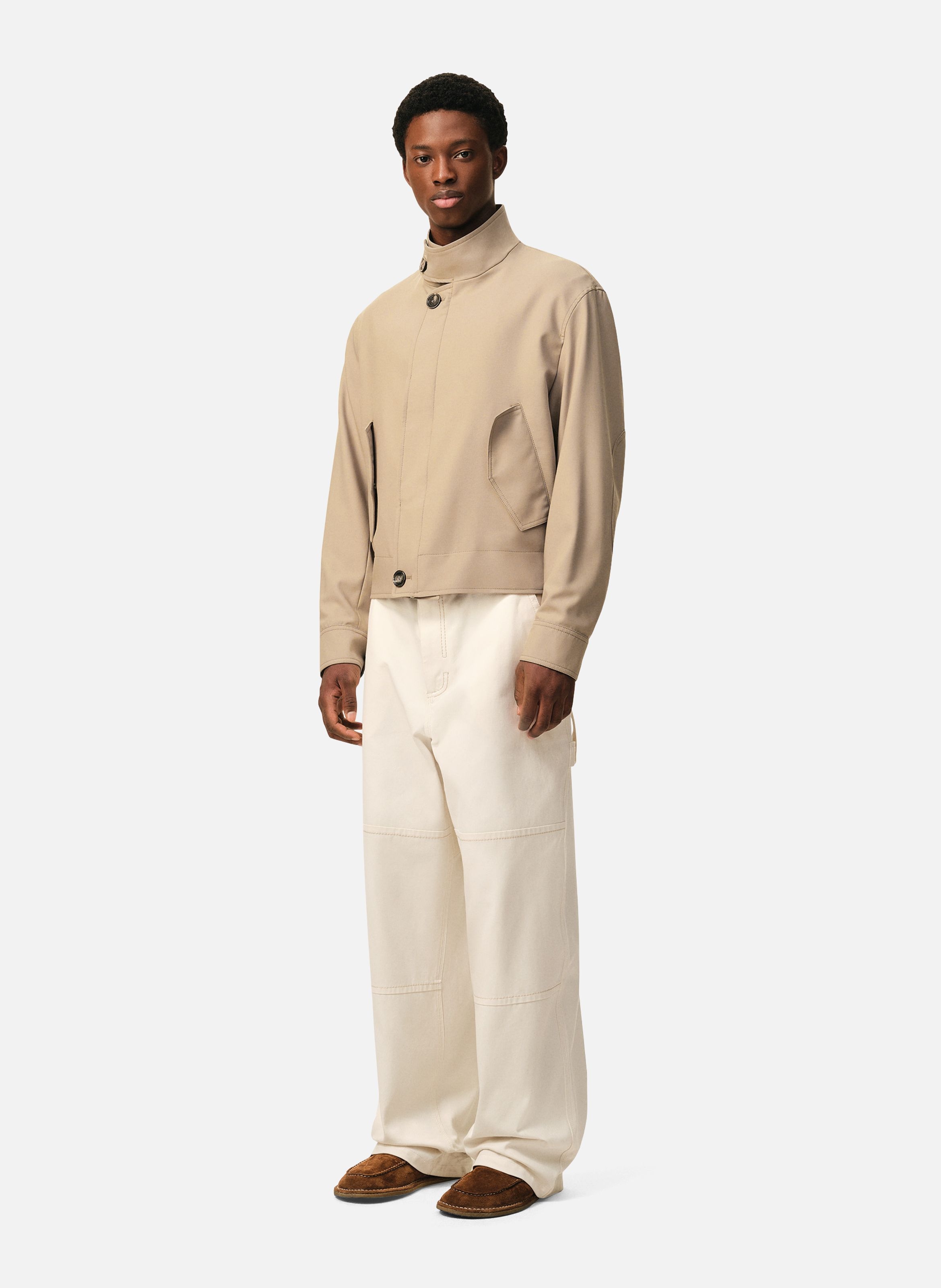 Veste harrington en laine vierge AMI PARIS Beige