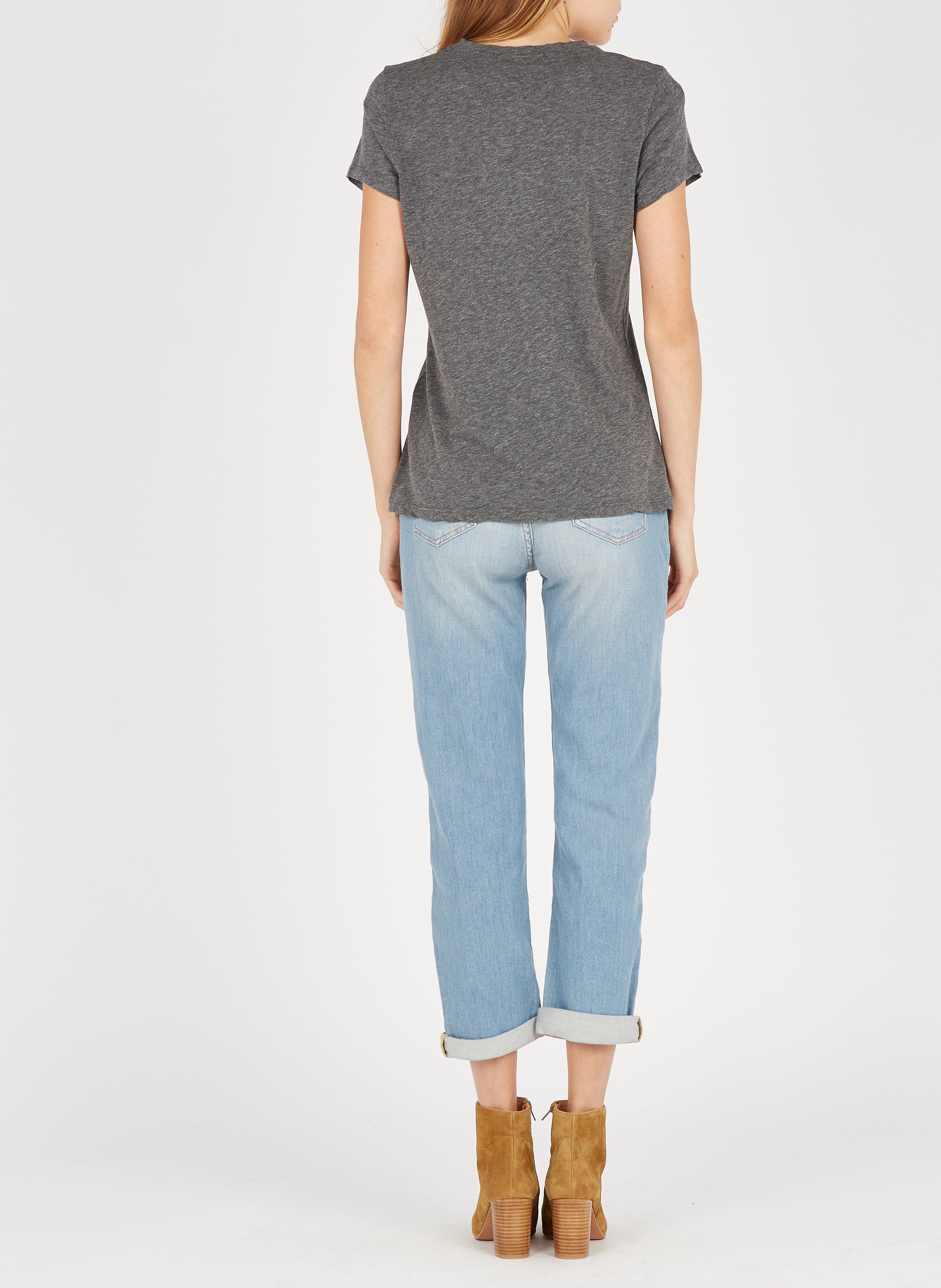 Tee-shirt col rond en coton mélangé jacksonville AMERICAN VINTAGE Gris