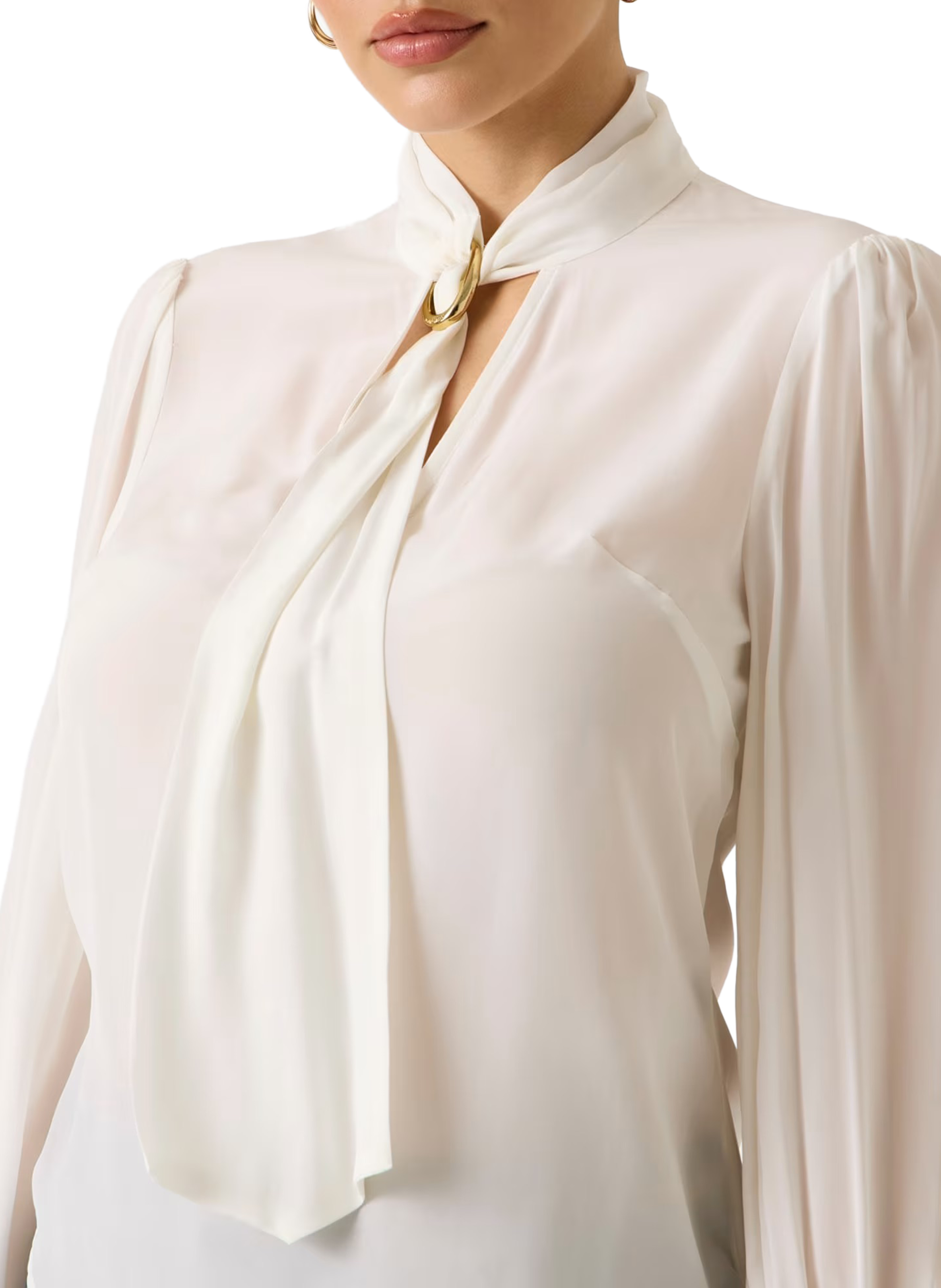 Blouse with long-sleeved tie GUESS Beige