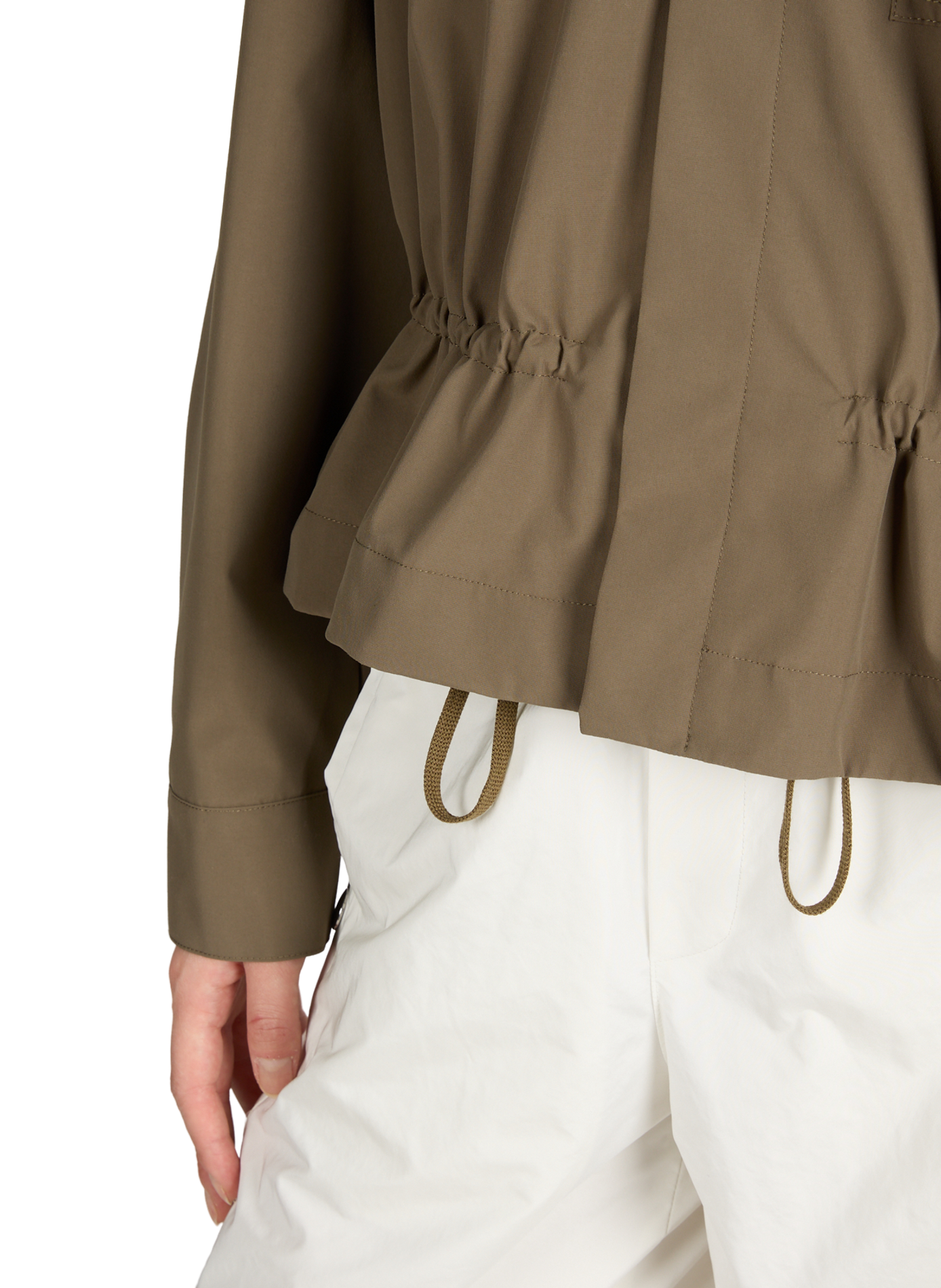 Fitted jacket with classic collar TIBI Khaki