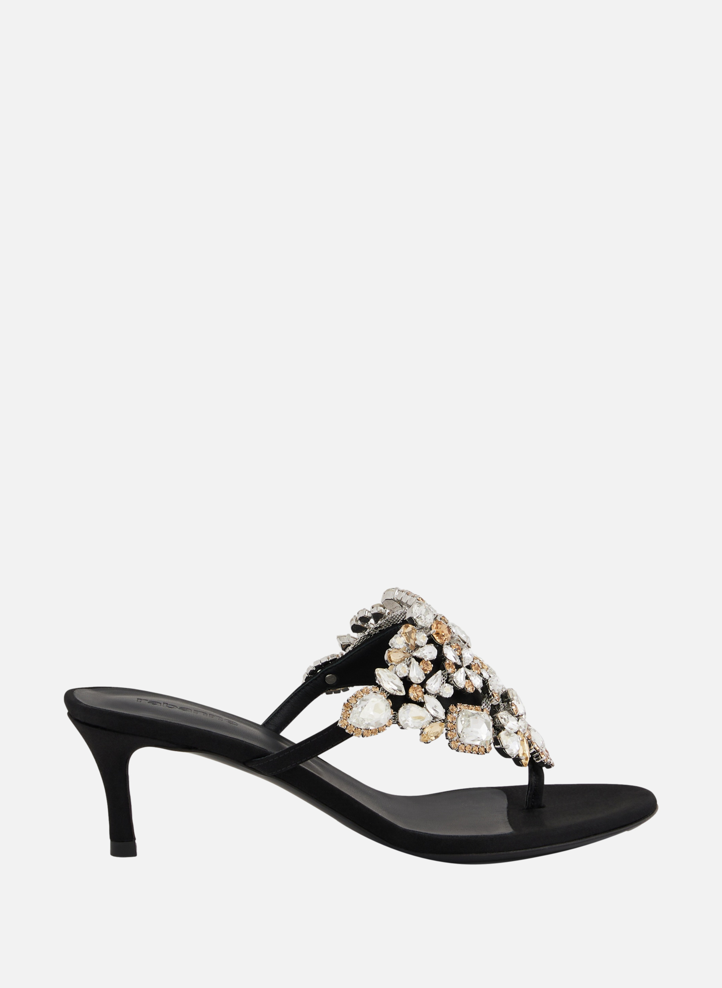 Sandales à talons avec strass RABANNE Noir