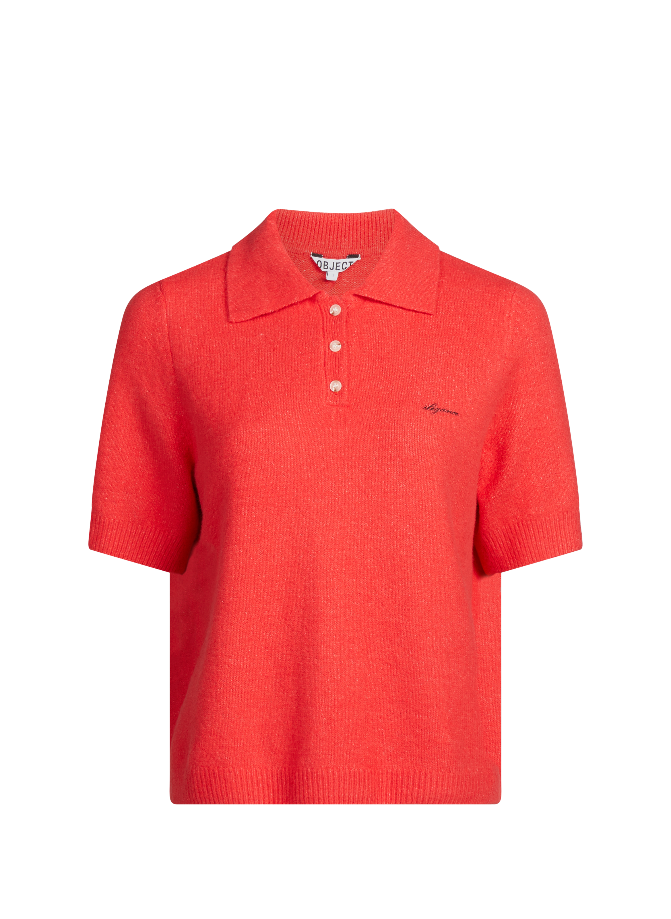 Textured Polo in Blended Cotton OBJECT Beige