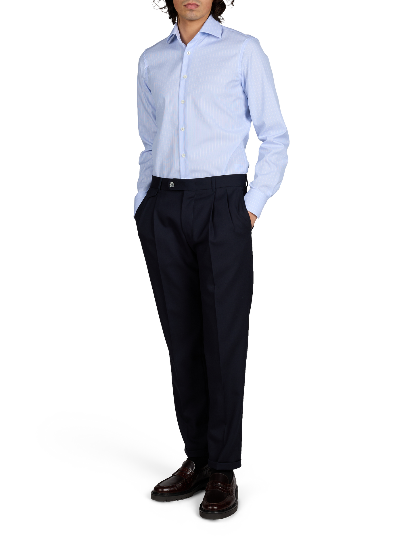 Chemise à rayures en coton VAN LAACK Bleu