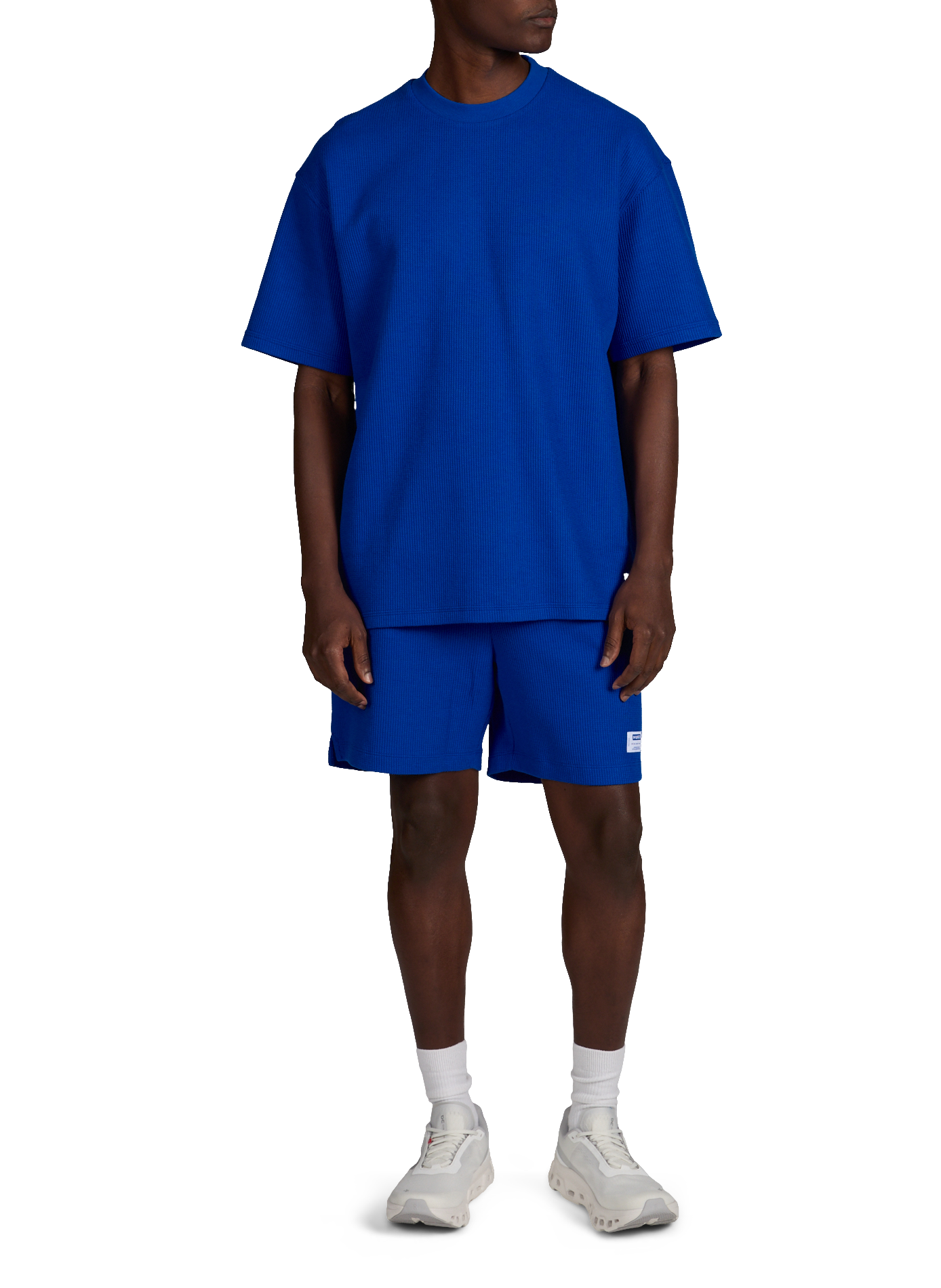 Nuwaffle blended cotton t-shirt HUGO BLUE Blue