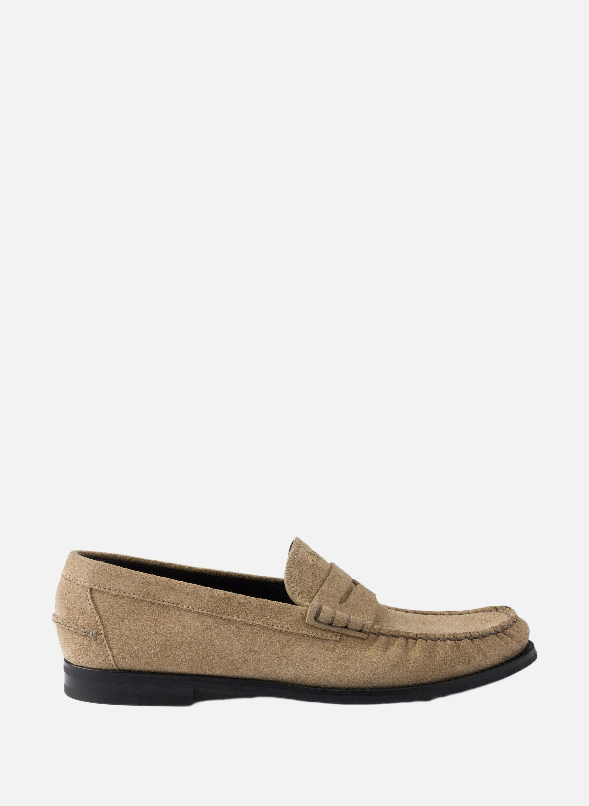 Mocassins en veau velours à l’effet vintage PRADA Beige