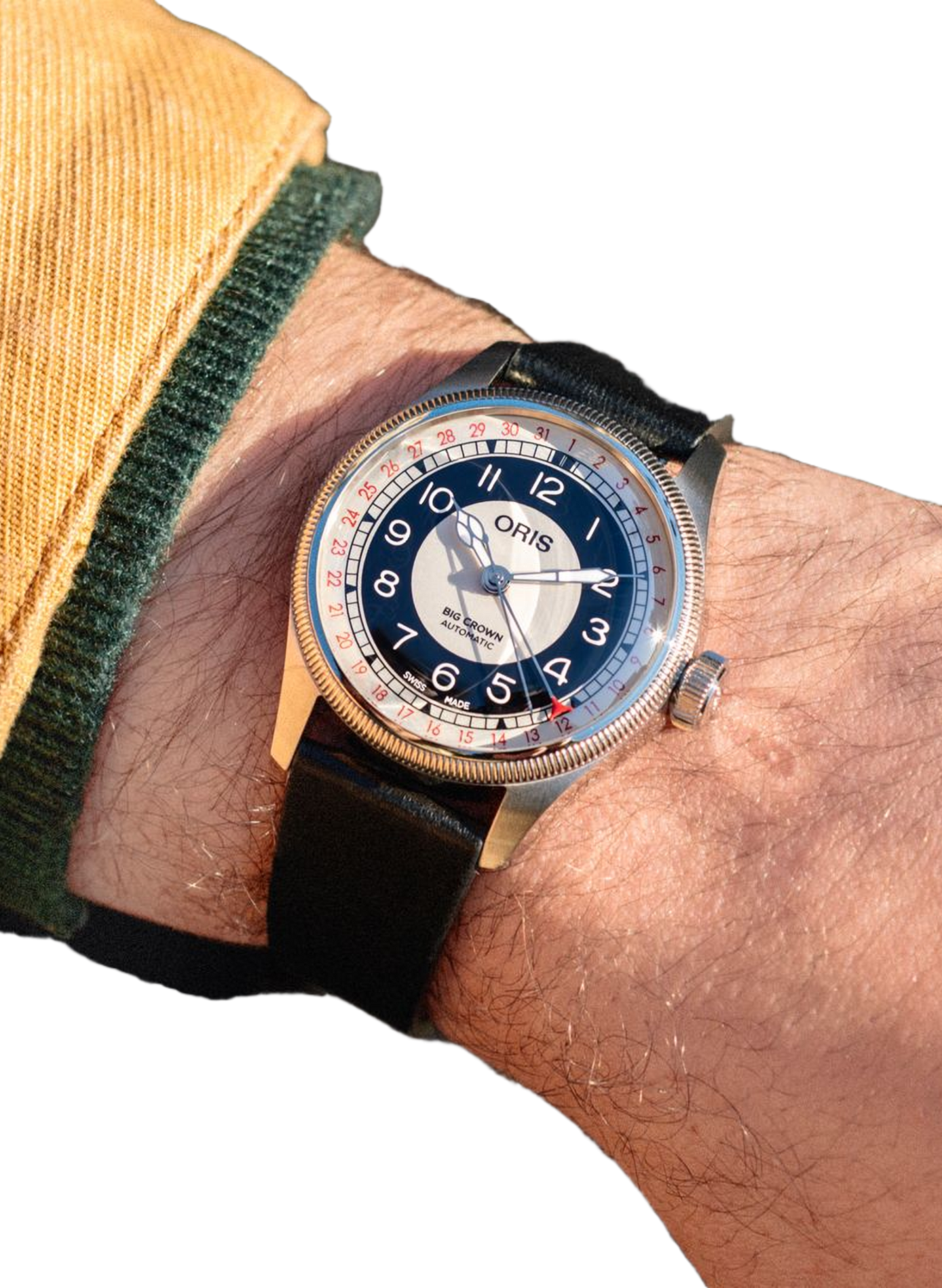 Montre automatique Big Crown Bullseye en cuir ORIS Beige