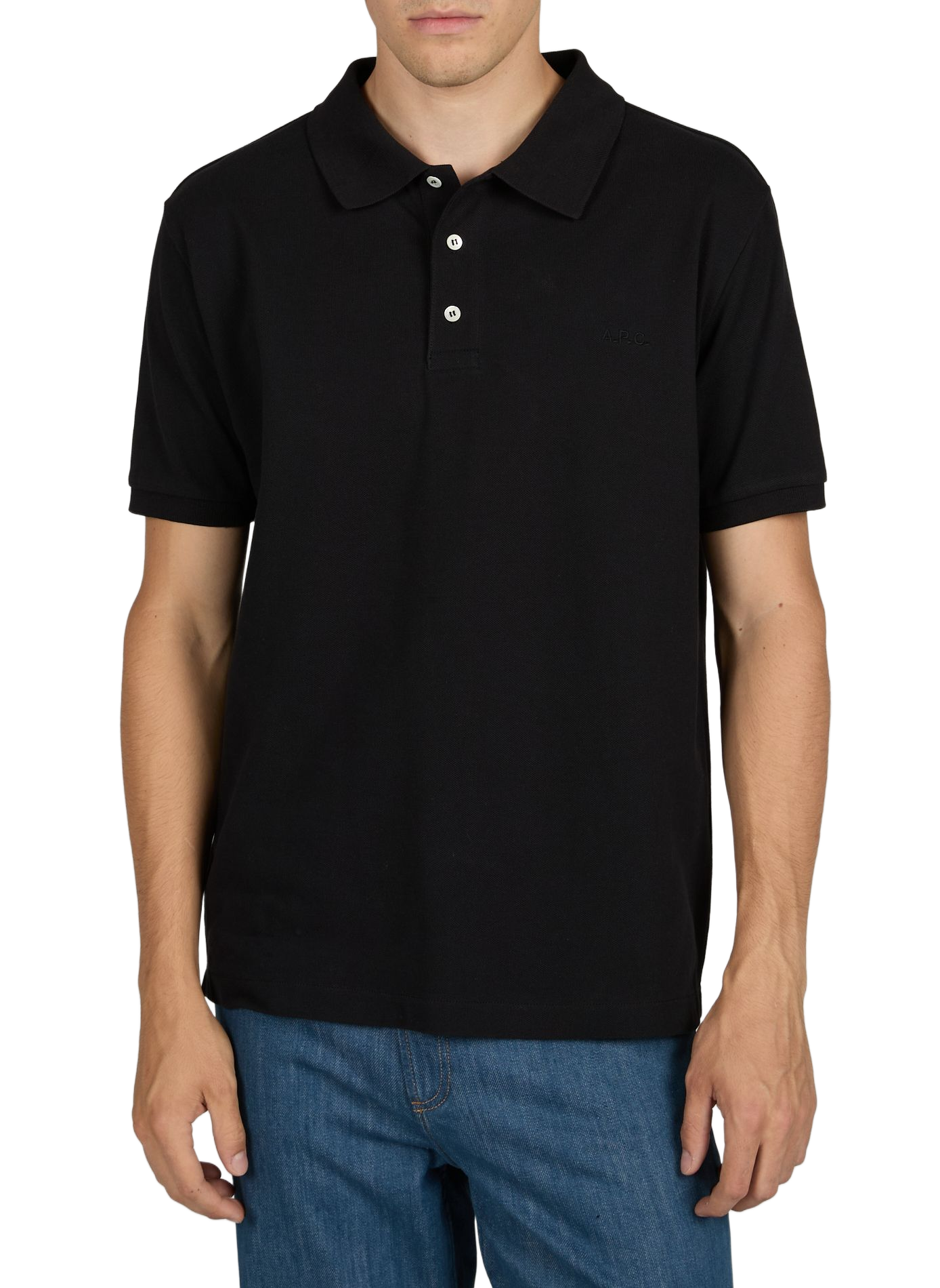 Polo droit en coton  A.P.C. Noir
