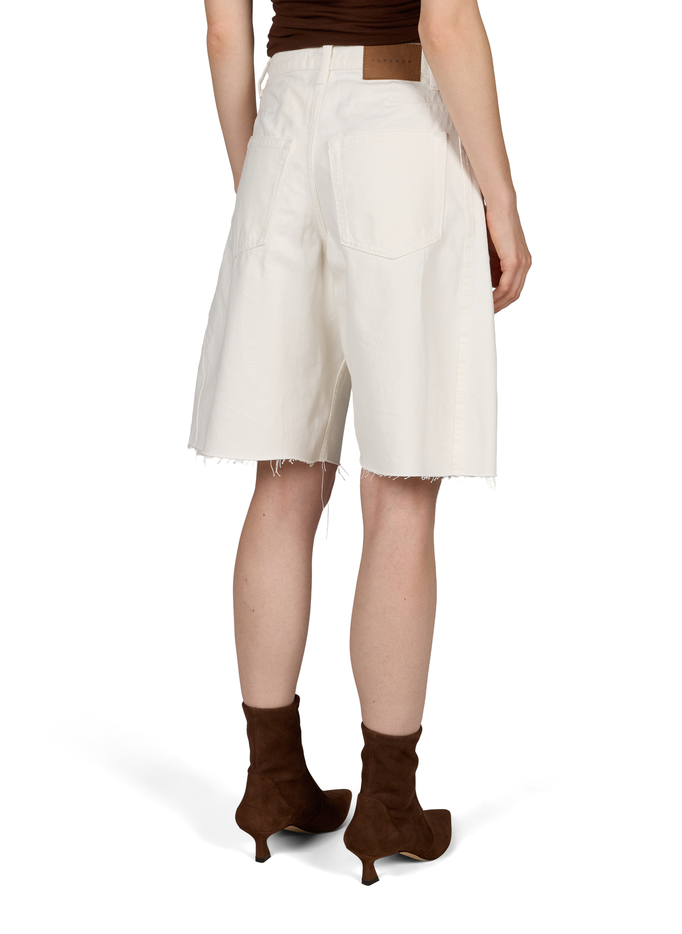 Bermuda en coton mélangé TOPSHOP Blanc