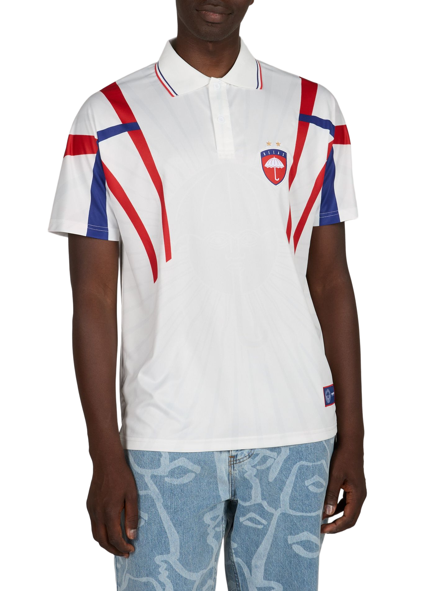 Football polo collar t-shirt HELAS CAPS White