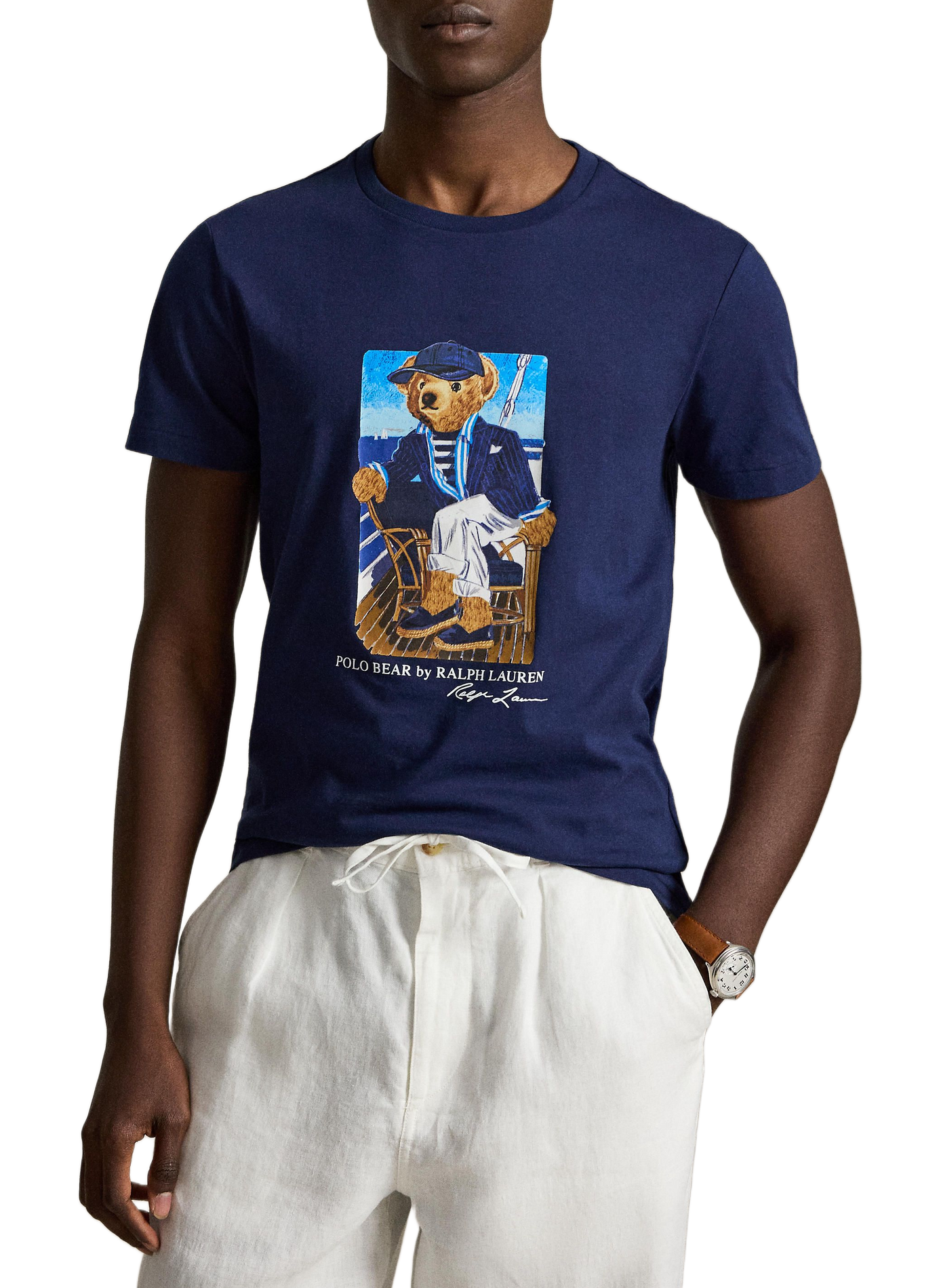 T-shirt imprimé en coton POLO RALPH LAUREN Bleu