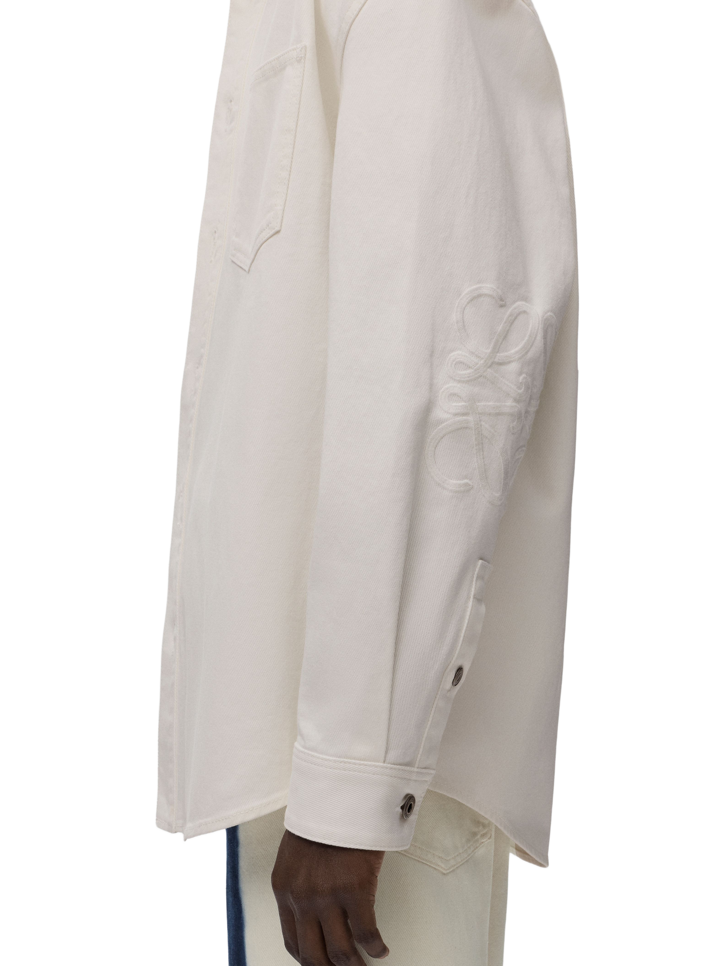 Anagram denim and cotton blend overshirt LOEWE White