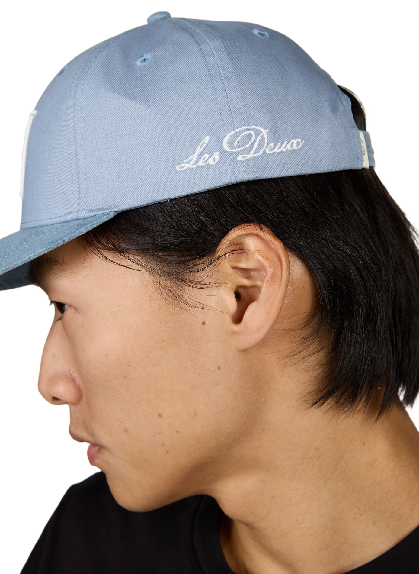 Embroidered cotton baseball cap LES DEUX Blue