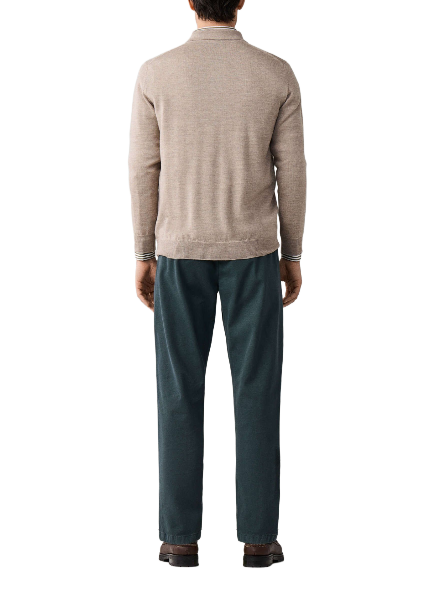 Rechte wollen trui met polokraag FACONNABLE Beige