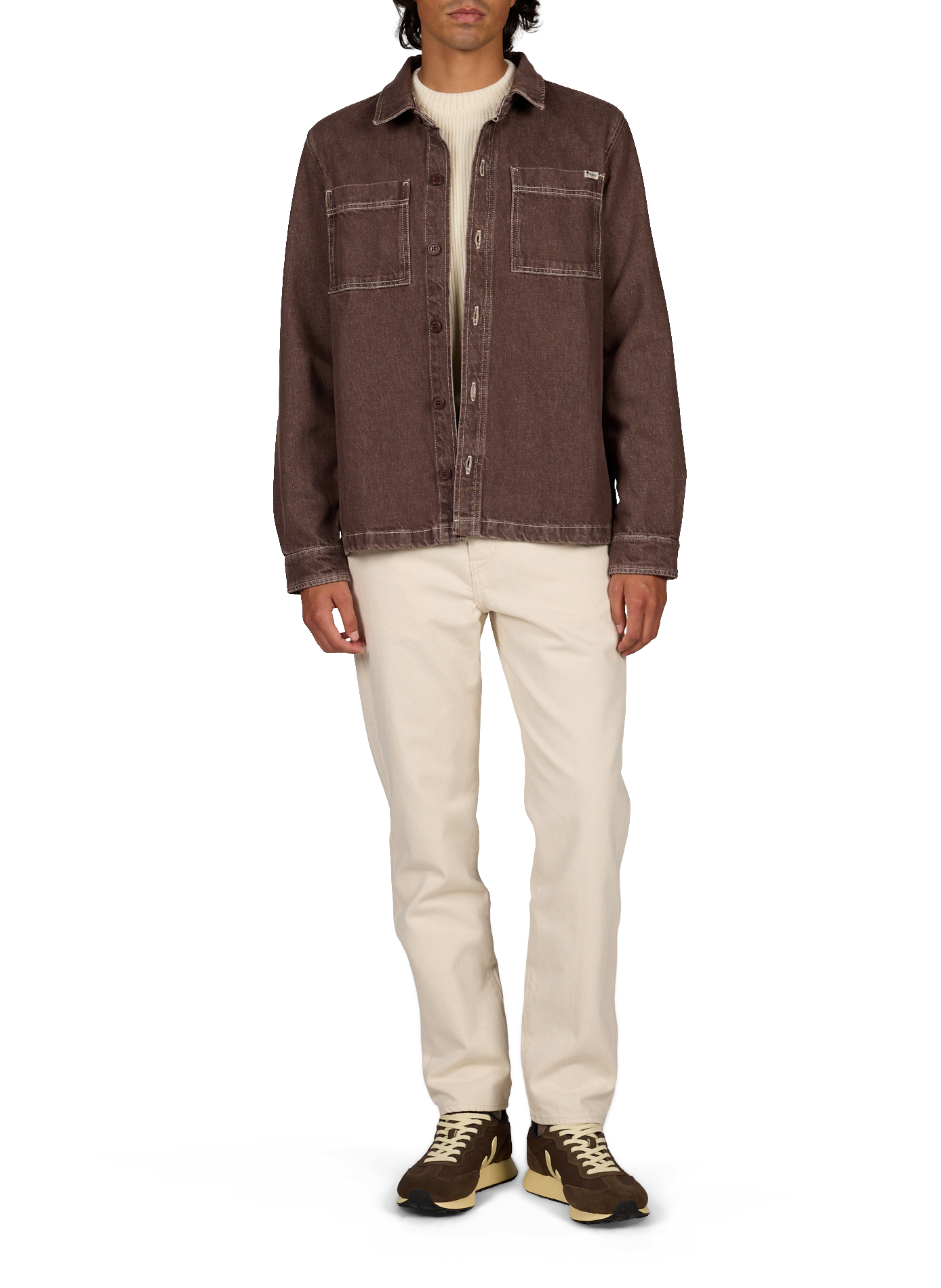 Straight cotton shirt FAGUO Brown