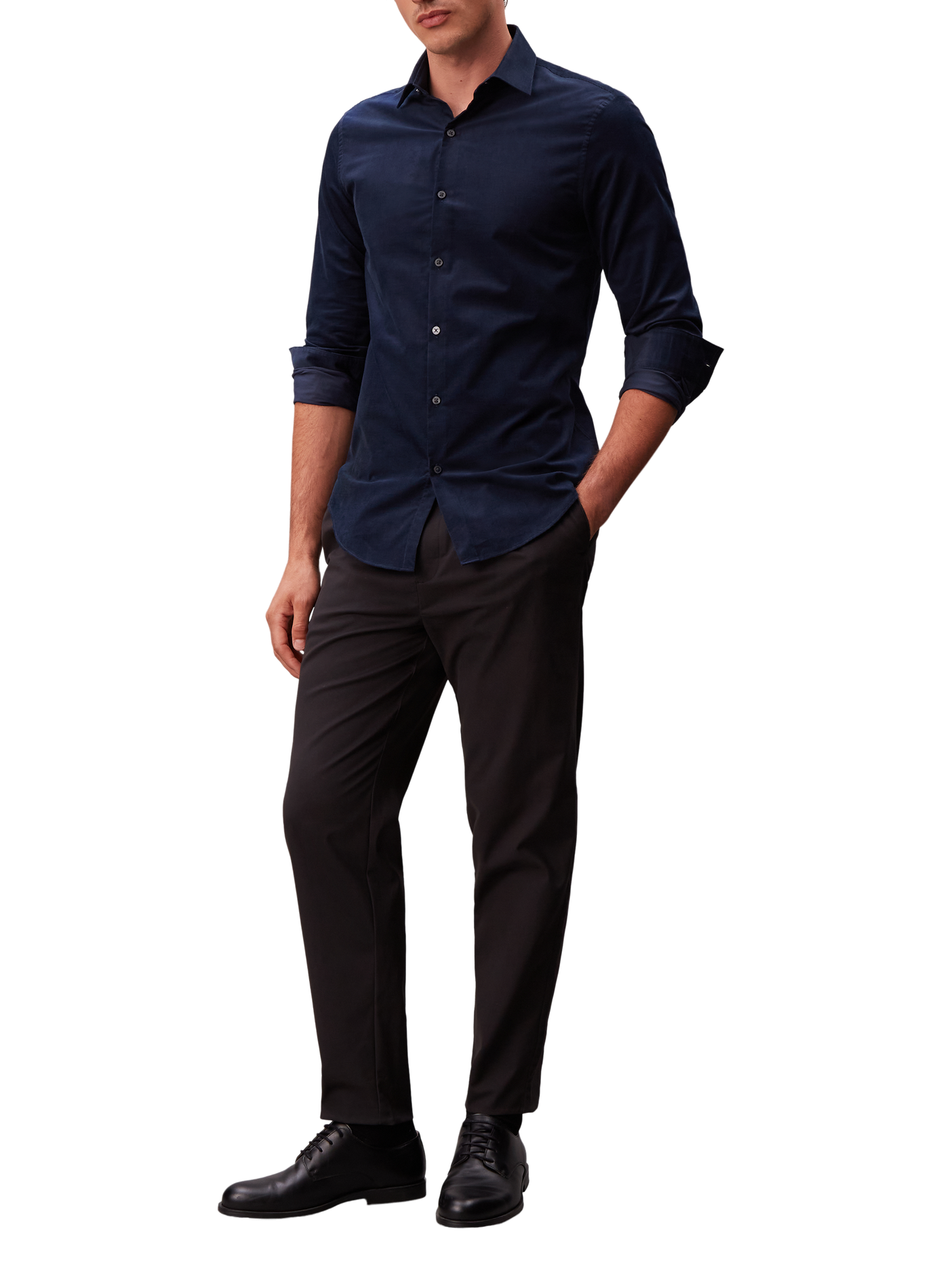 Chemise droite en coton CALVIN KLEIN Bleu