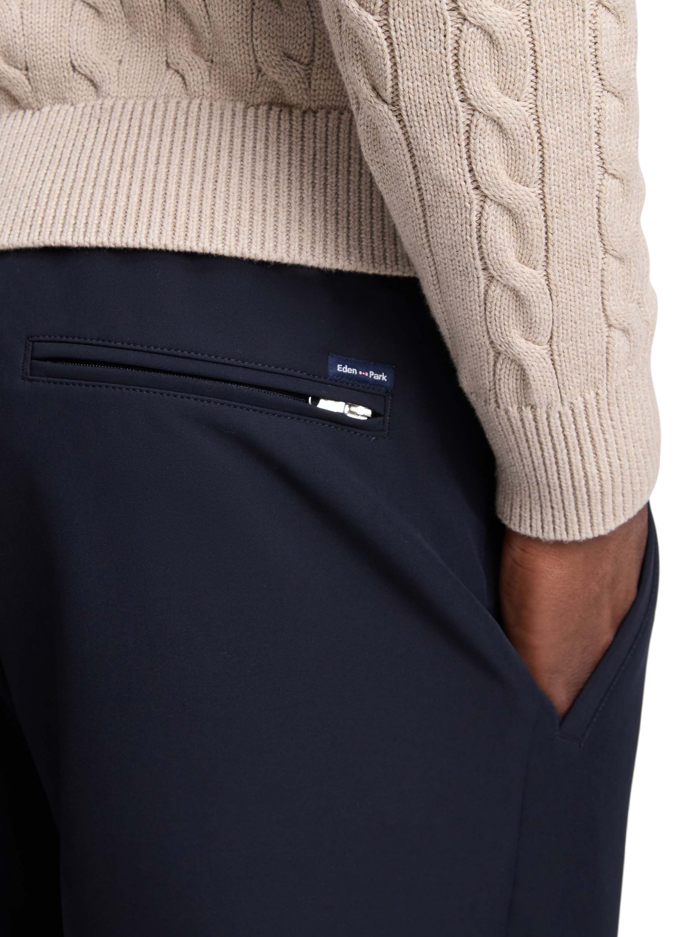 Pantalon slim à taille élastiquée EDEN PARK Blau