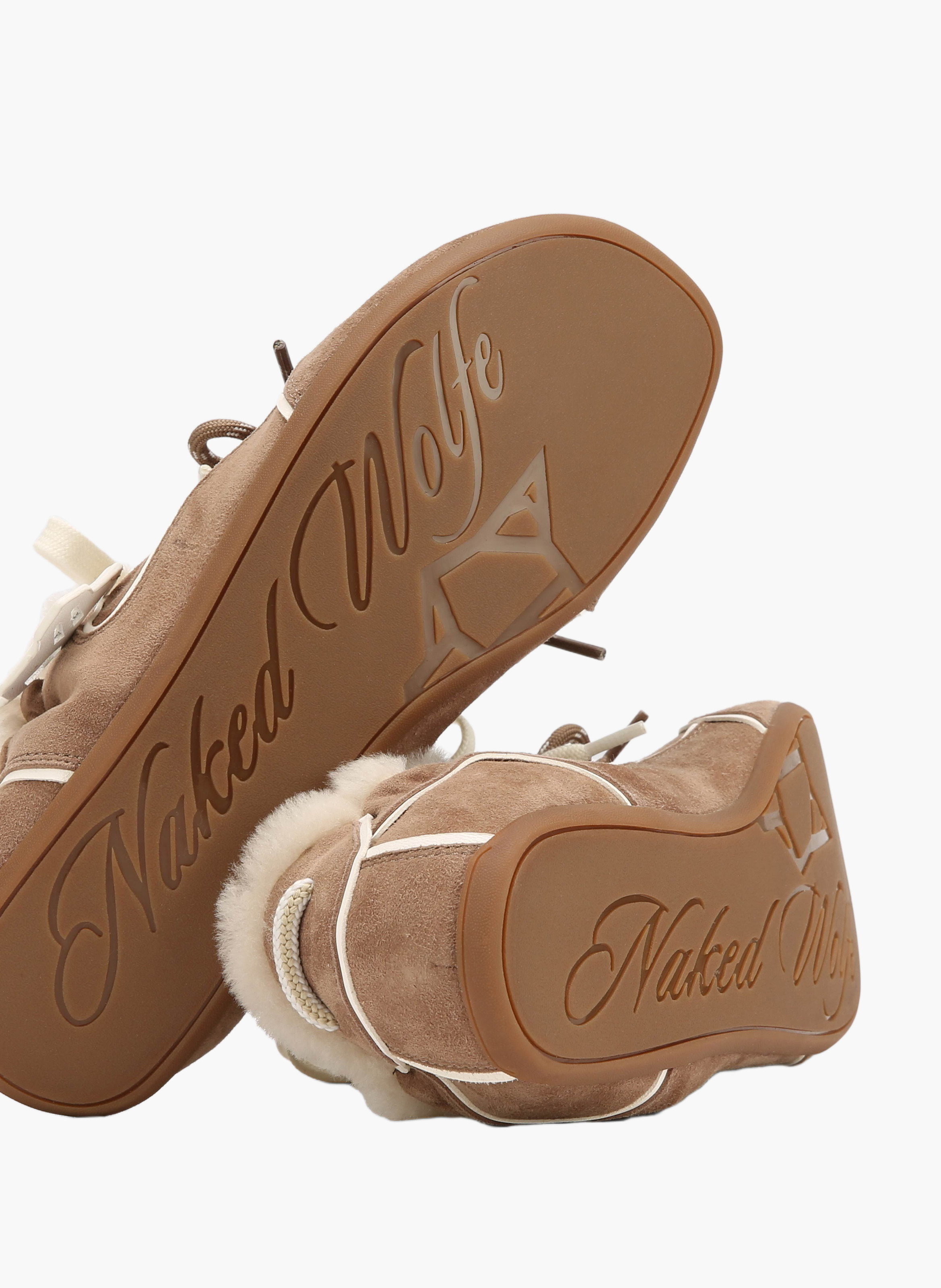 Soul-sneakers van schapenvacht NAKED WOLFE Bruin