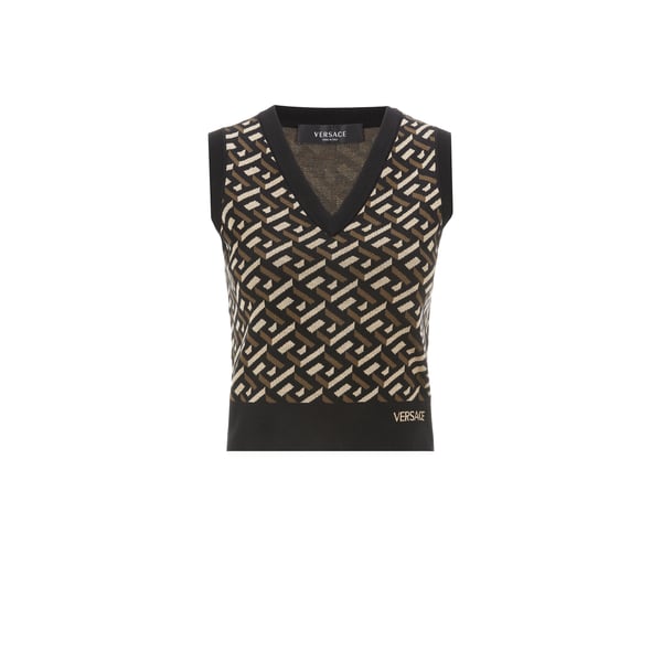 Top sans manches La Greca en soie