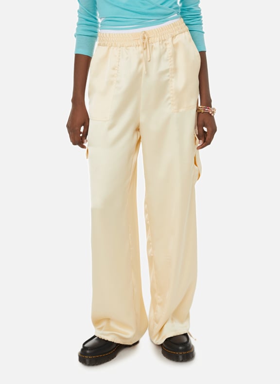 Recycled polyester-blend satin trousers Beige by SAISON 1865 SAISON 1865 Recycled polyester-blend satin trousers Beige