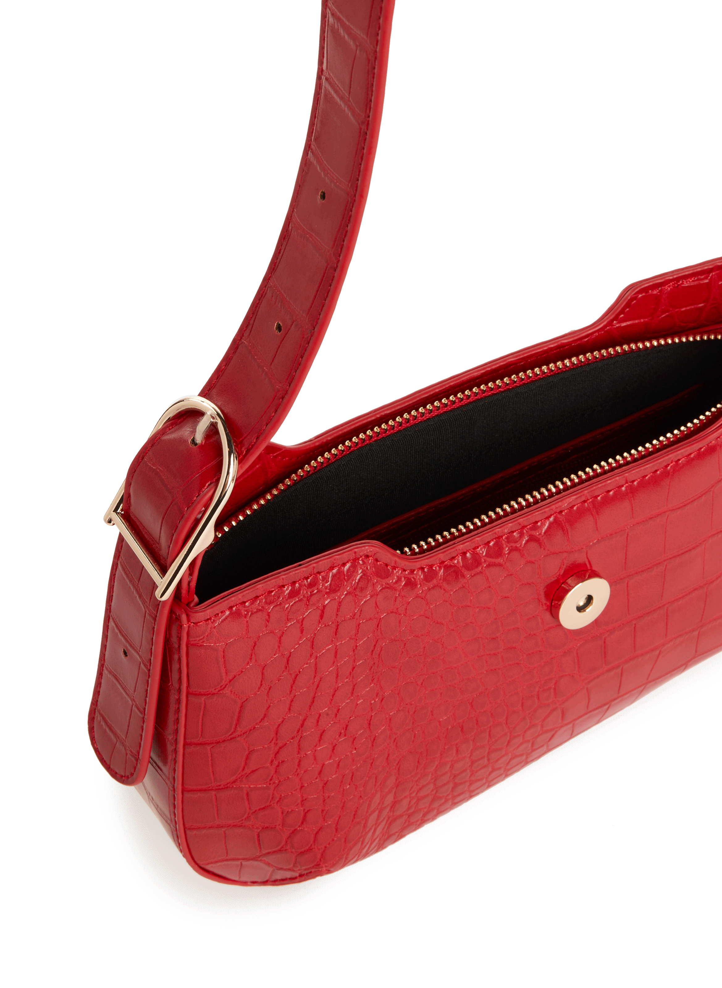 Sac Hobo embossé crocodile AU PRINTEMPS PARIS Rouge