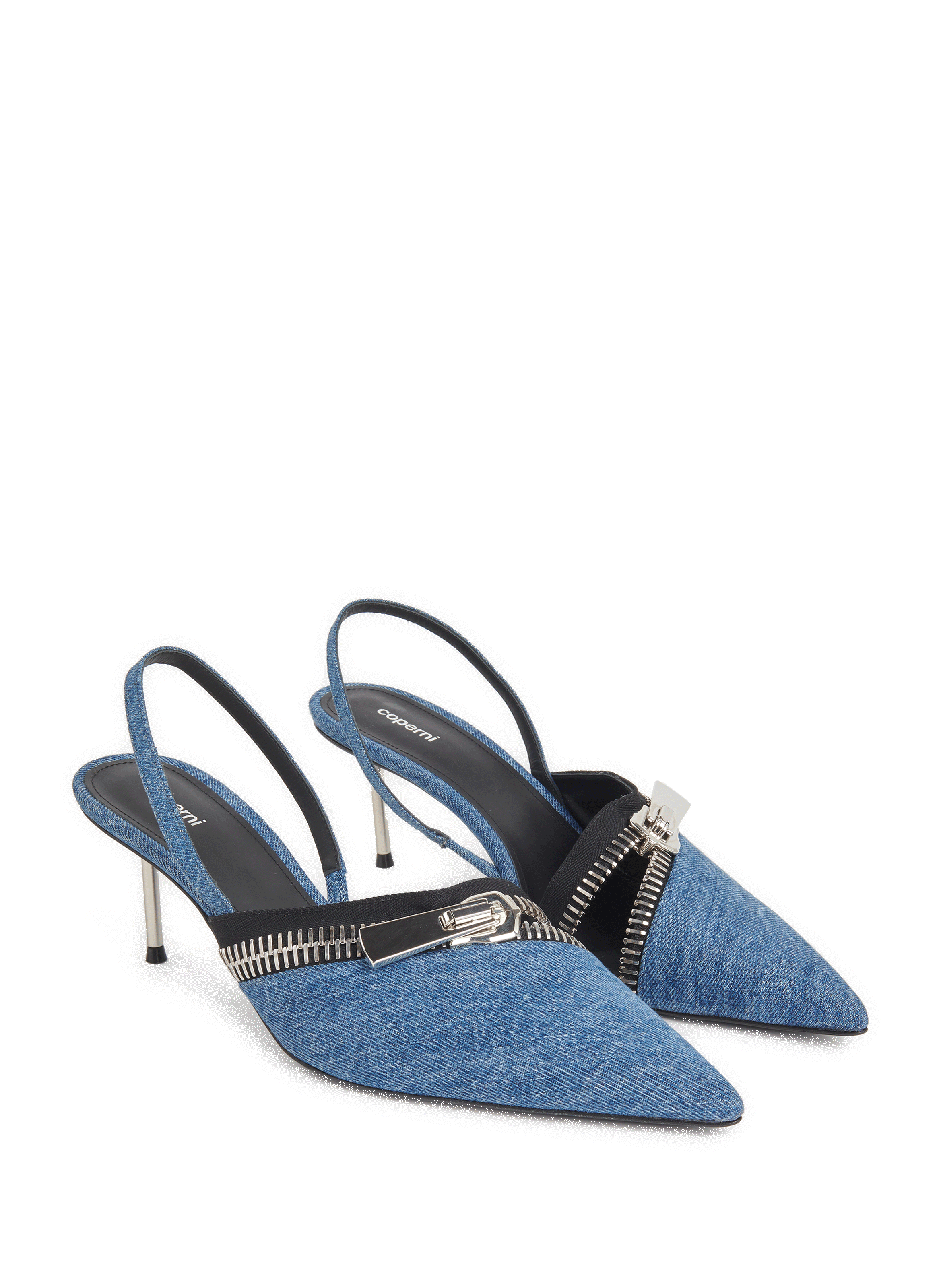 Escarpins denim avec zip