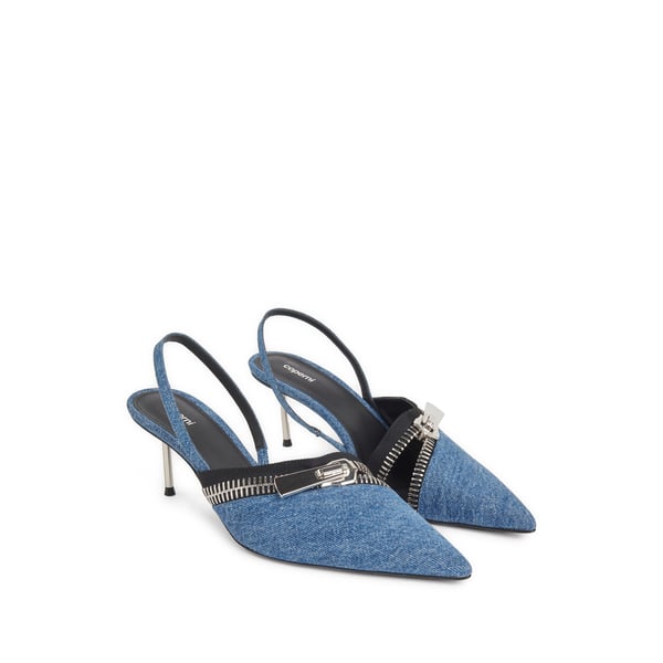 Escarpins denim avec zip