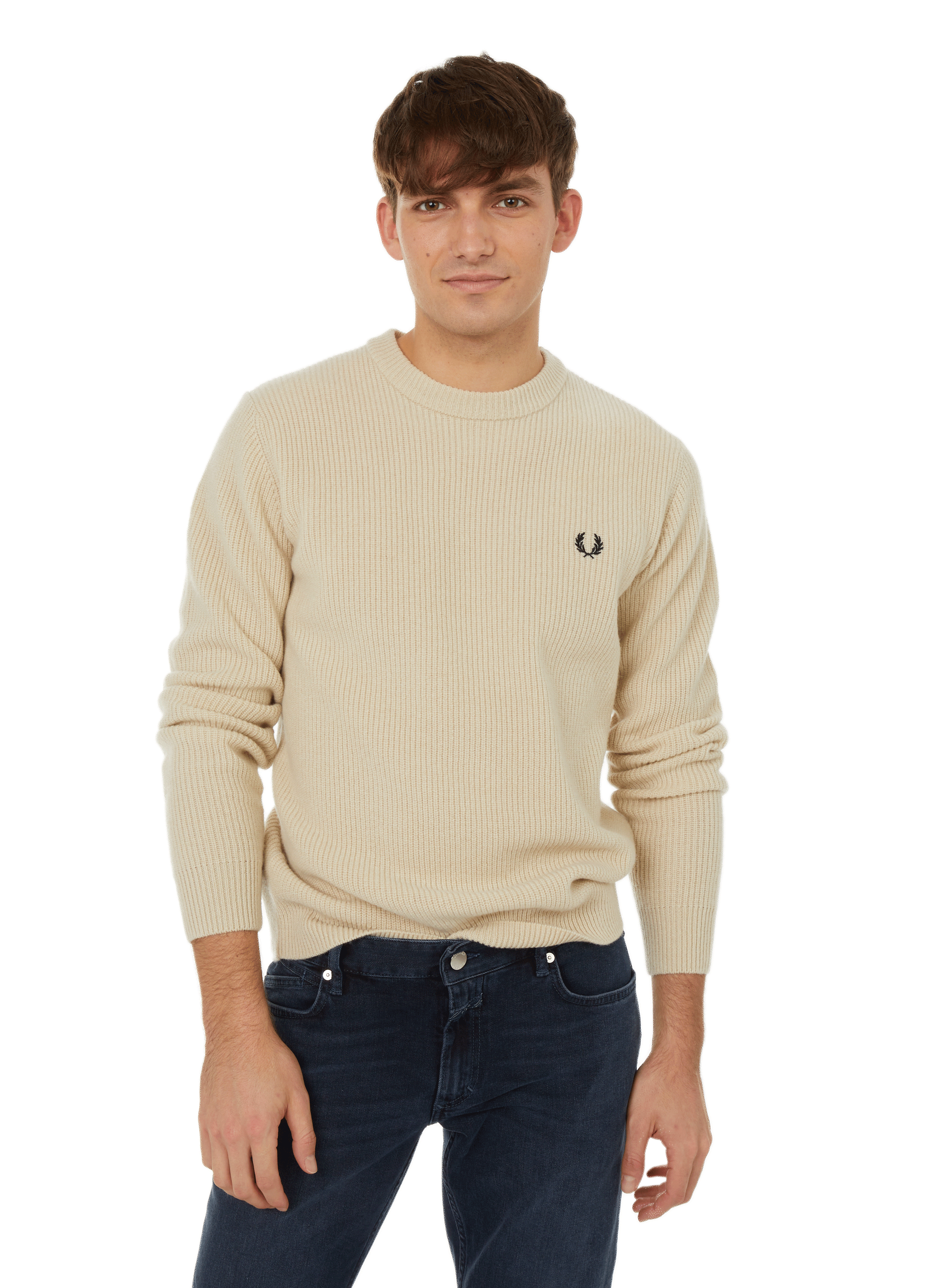 FRED PERRY Wool knit jumper  Beige