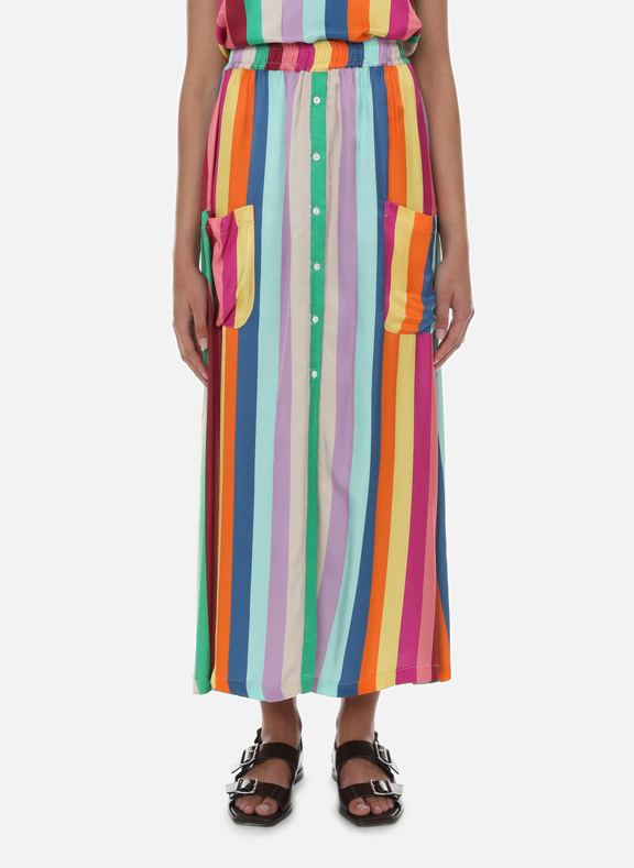 ALBERTINE Striped midi skirt  Multicolour