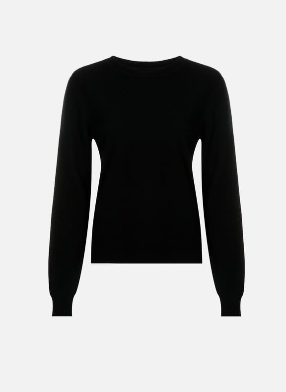 Pull droit Qiria col rond en cachemire Noir by SAISON 1865 SAISON 1865 Pull droit Qiria col rond en cachemire Noir