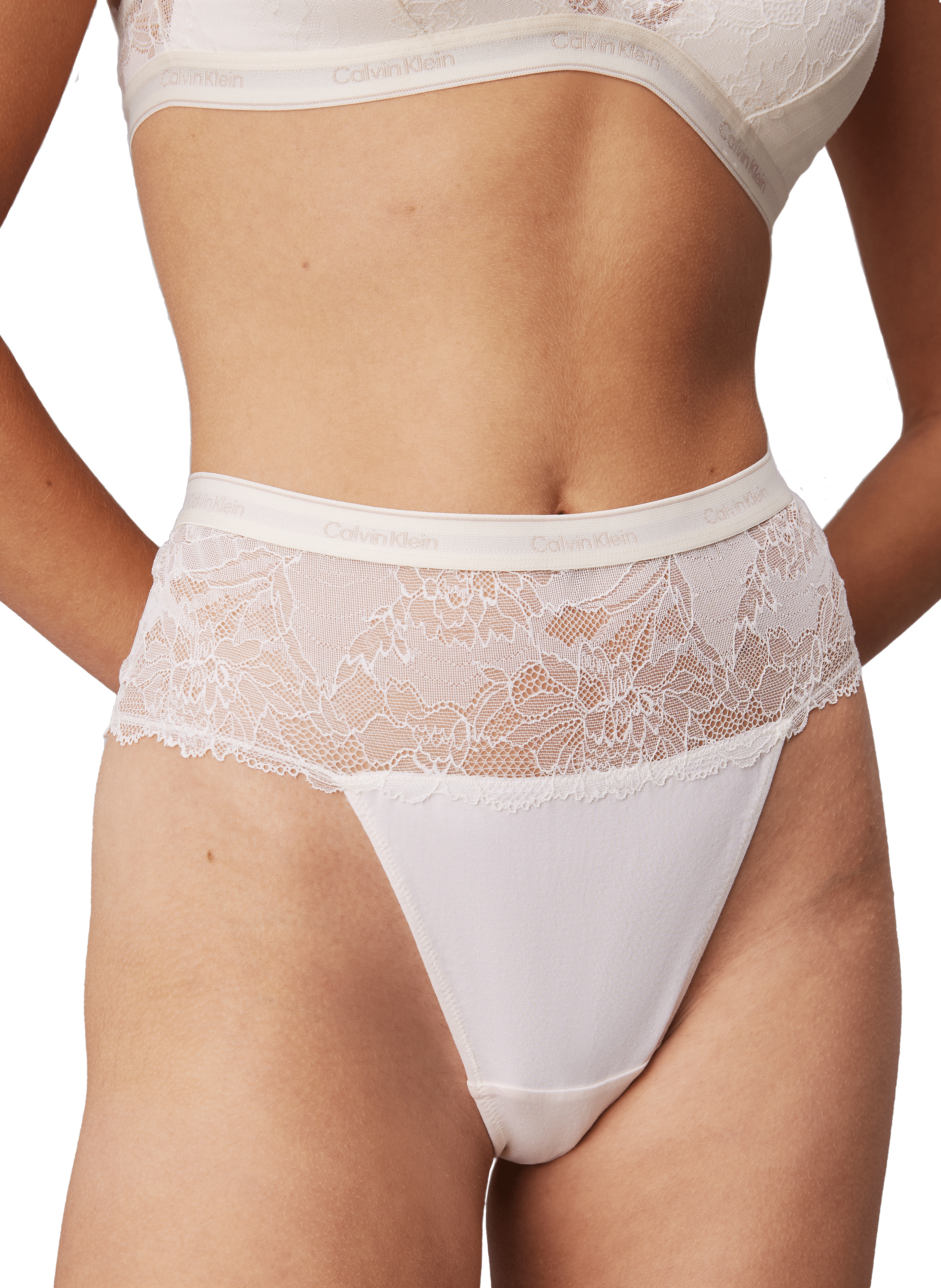 High-waisted thong CALVIN KLEIN Beige