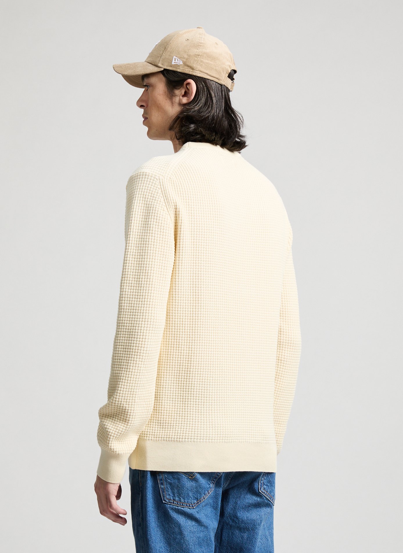 Textured knit polo Beige