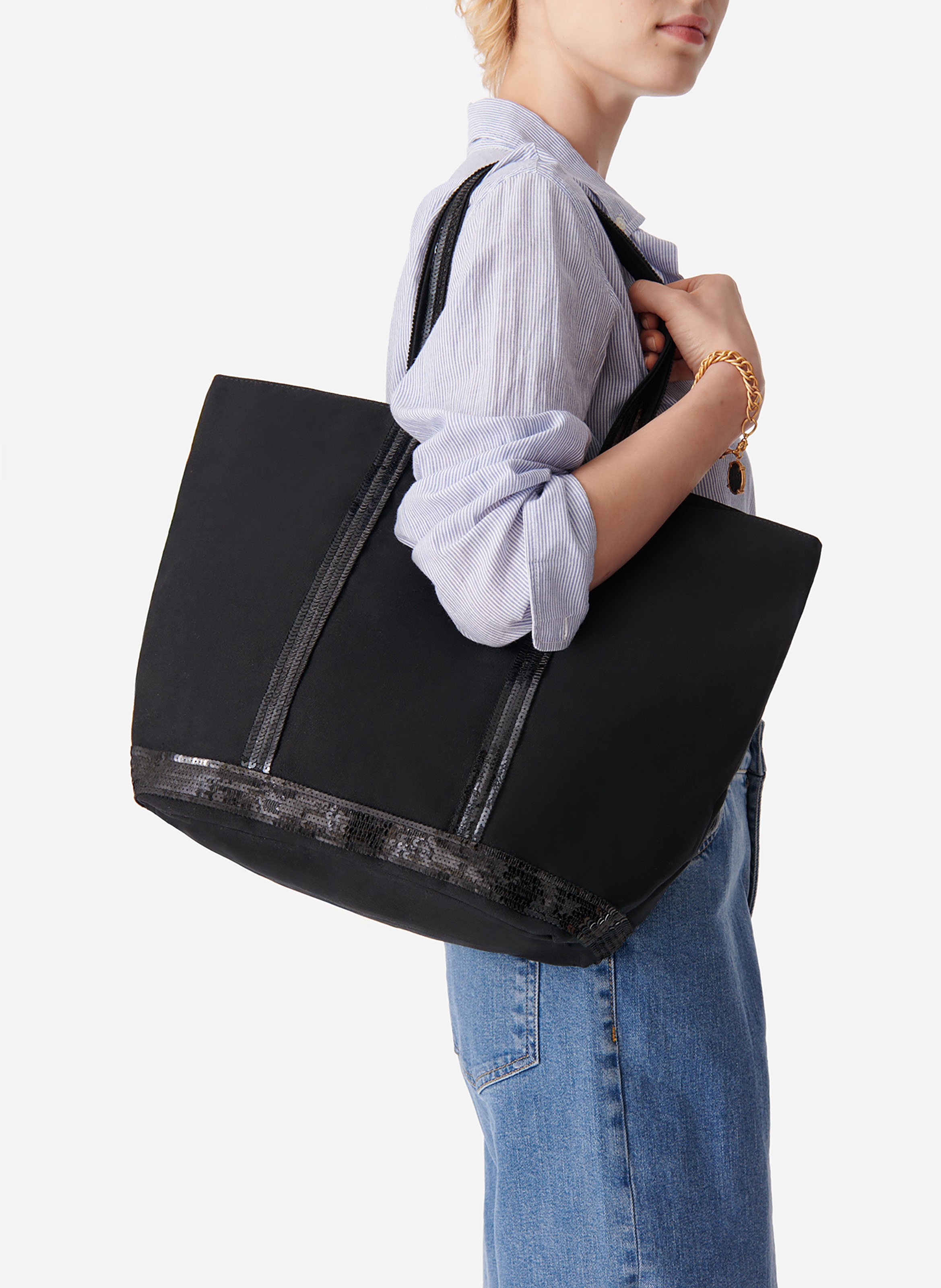 Cabas l zippé en toile VANESSA BRUNO Noir