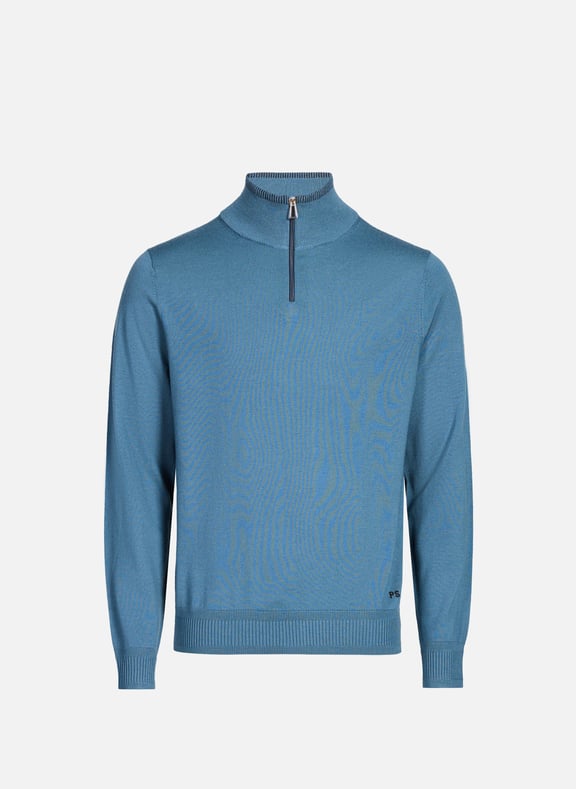Pull col montant en laine mérinos Bleu by PAUL SMITH PAUL SMITH Pull col montant en laine mérinos Bleu
