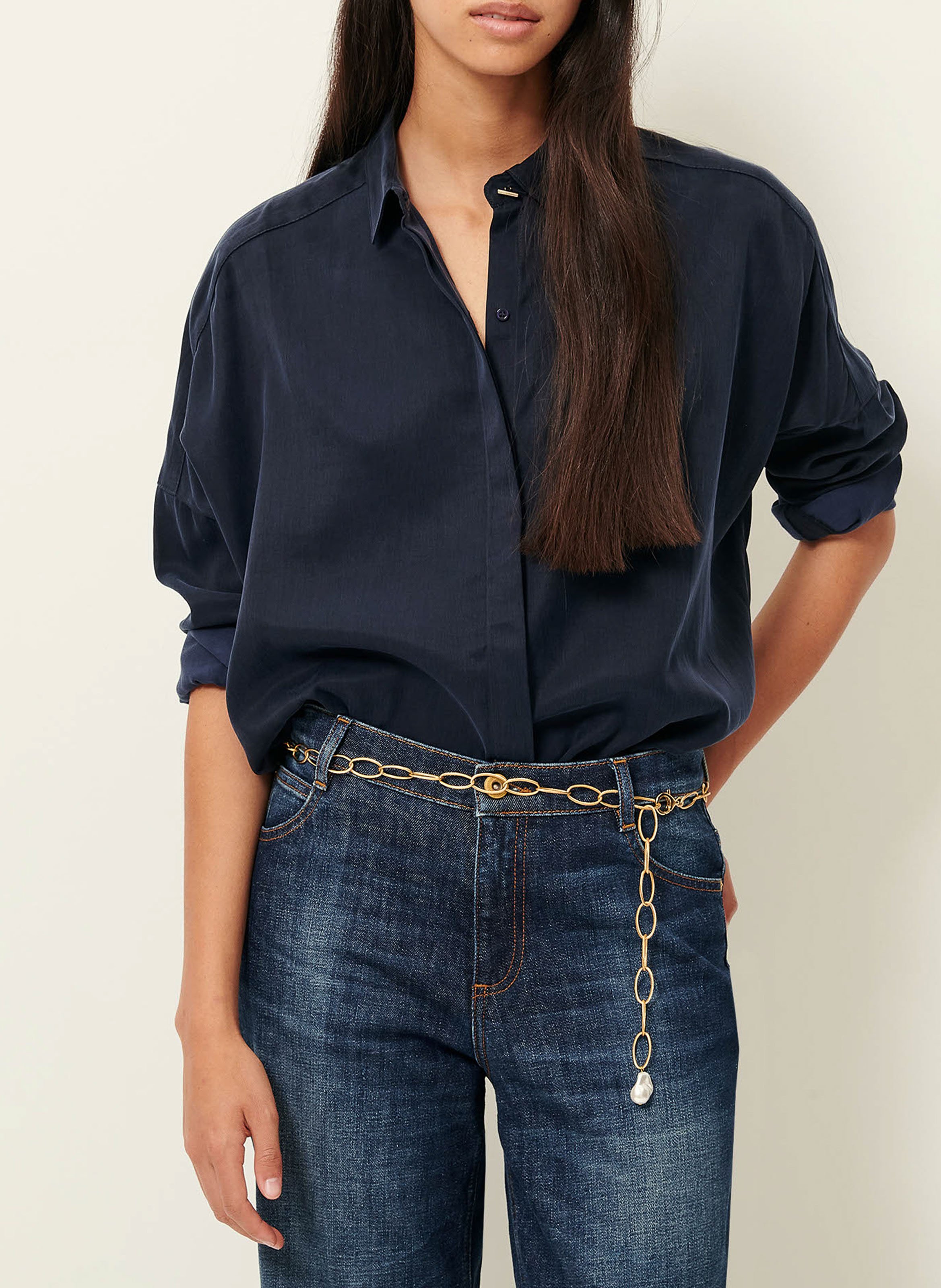 Chemise col classique satinée lady d SESSUN Bleu