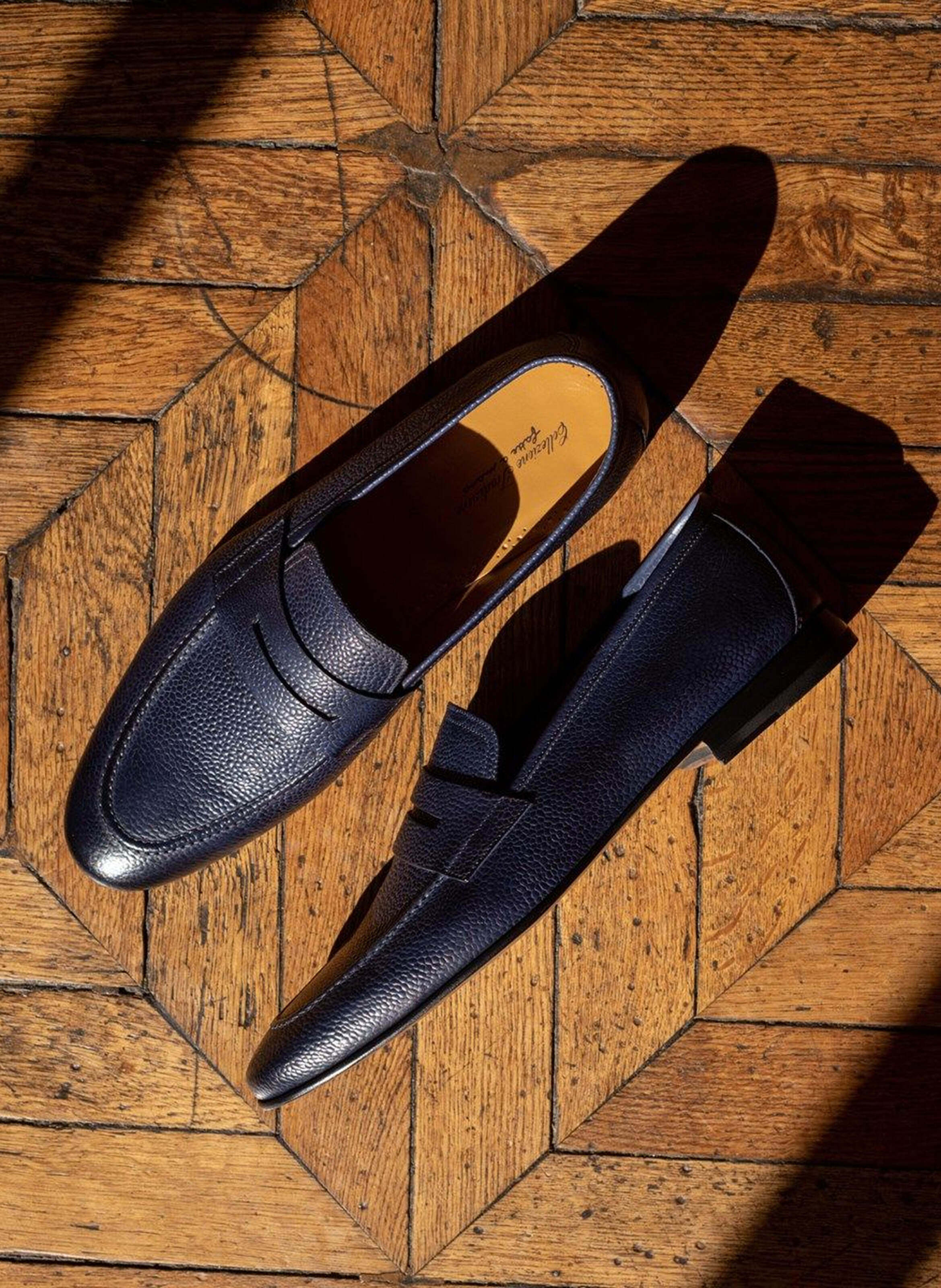 Mocassin cuir marco FINSBURY Bleu