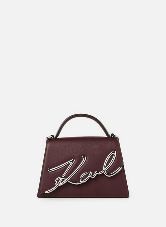 K Signature leather shoulder bag Red by KARL LAGERFELD KARL LAGERFELD K Signature leather shoulder bag Red