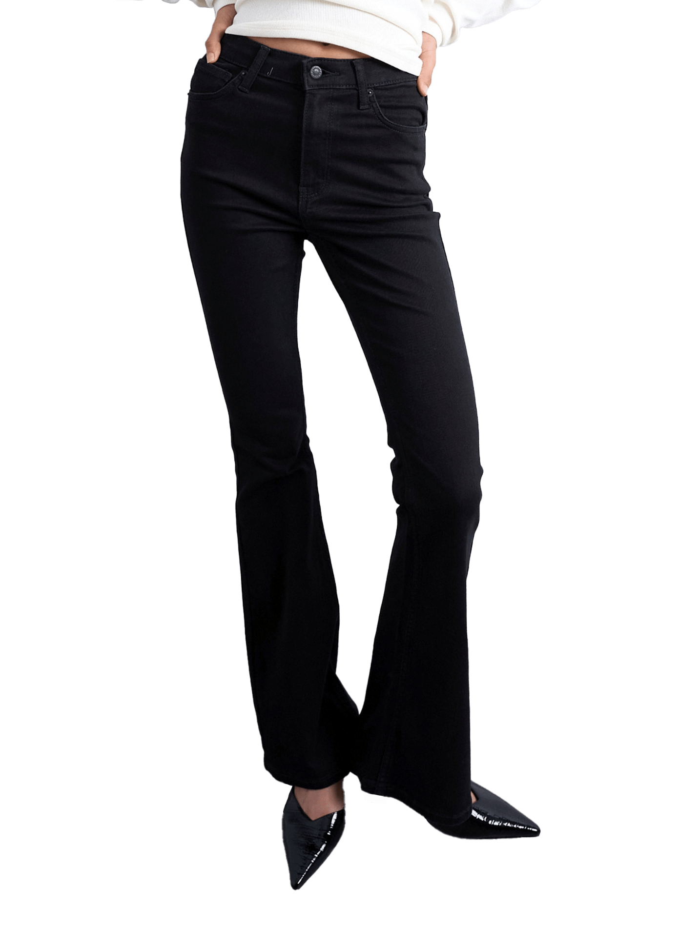 TOPSHOP Jean bootcut en coton mélangé Bleu