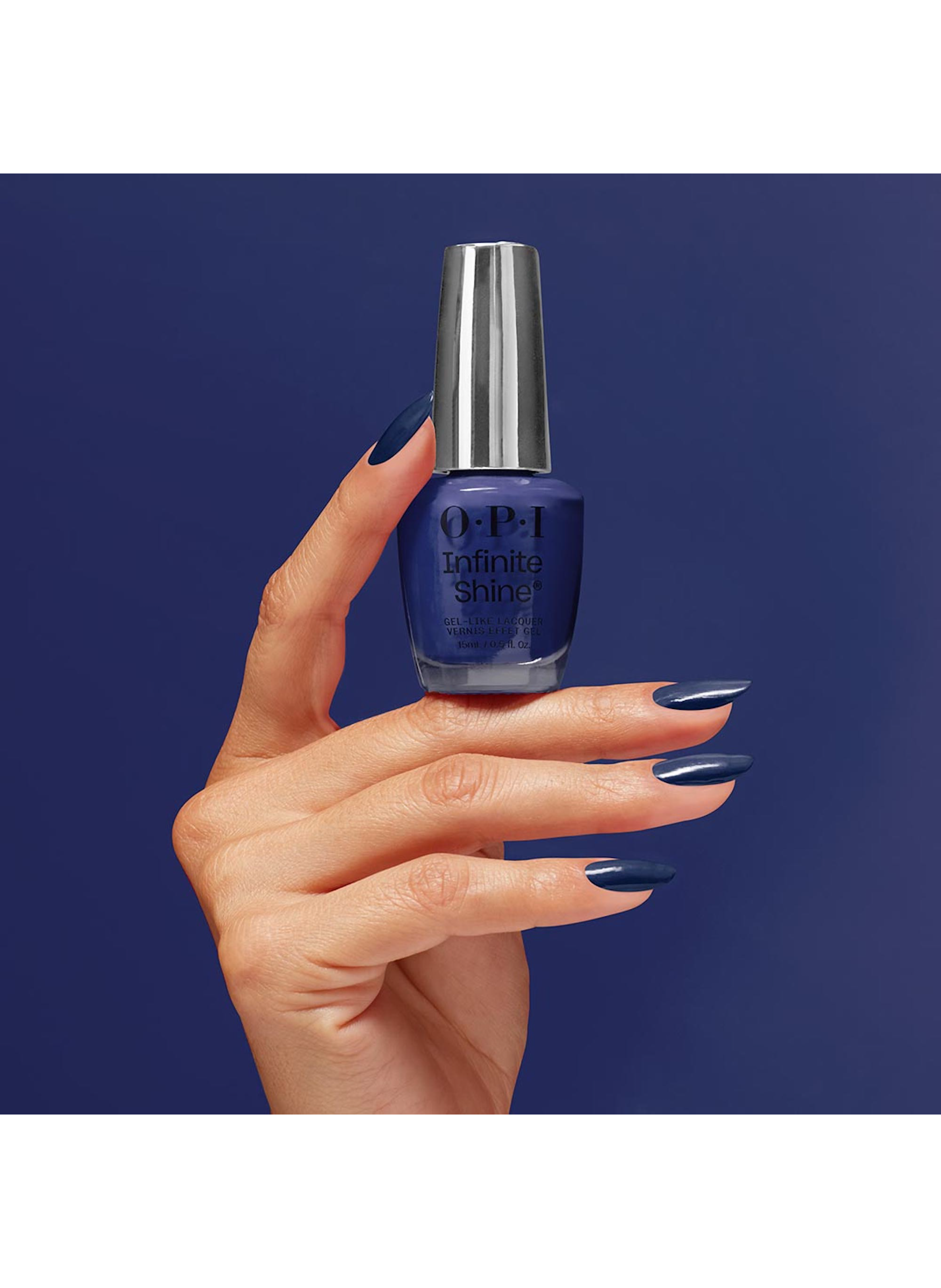 No Chips on my Shoulder
Infinite Shine
Long-lasting gel effect nail polish OPI Bleu