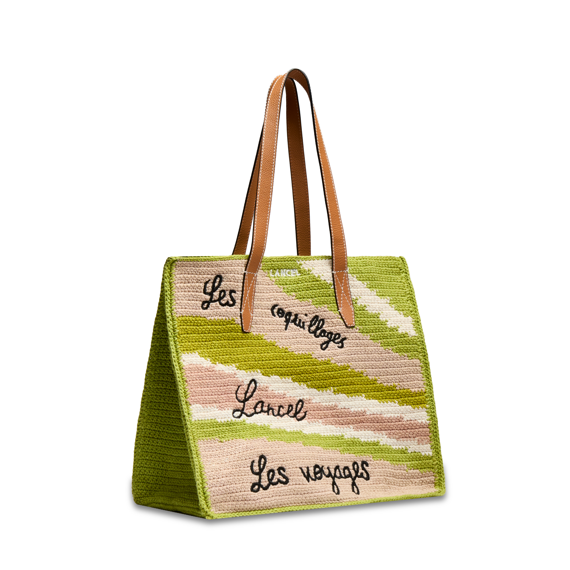 Sac cabas l summer mania de lancel en coton LANCEL Vert