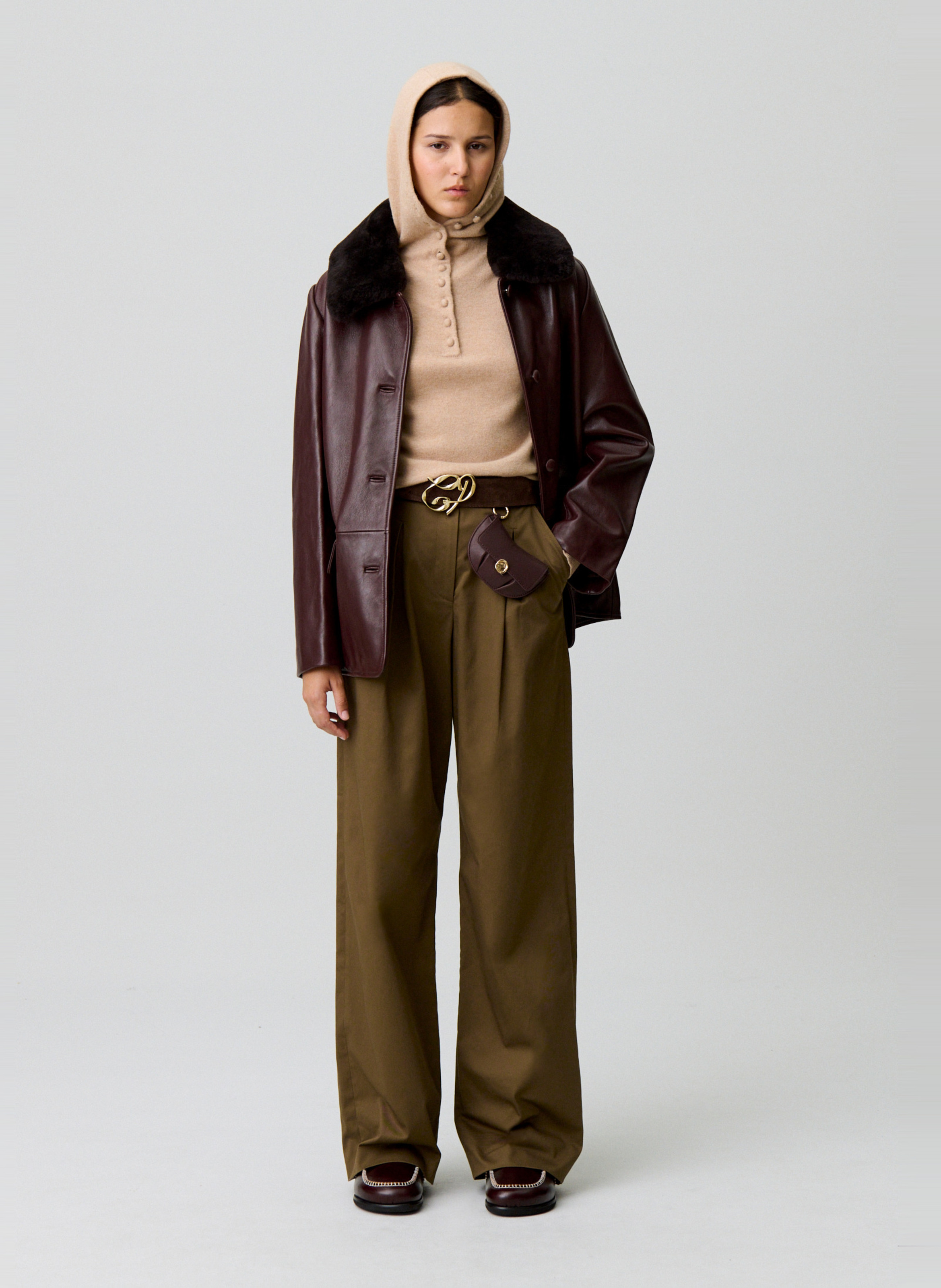 Pull à capuche en laine mélangée melcome CLAUDIE PIERLOT Beige