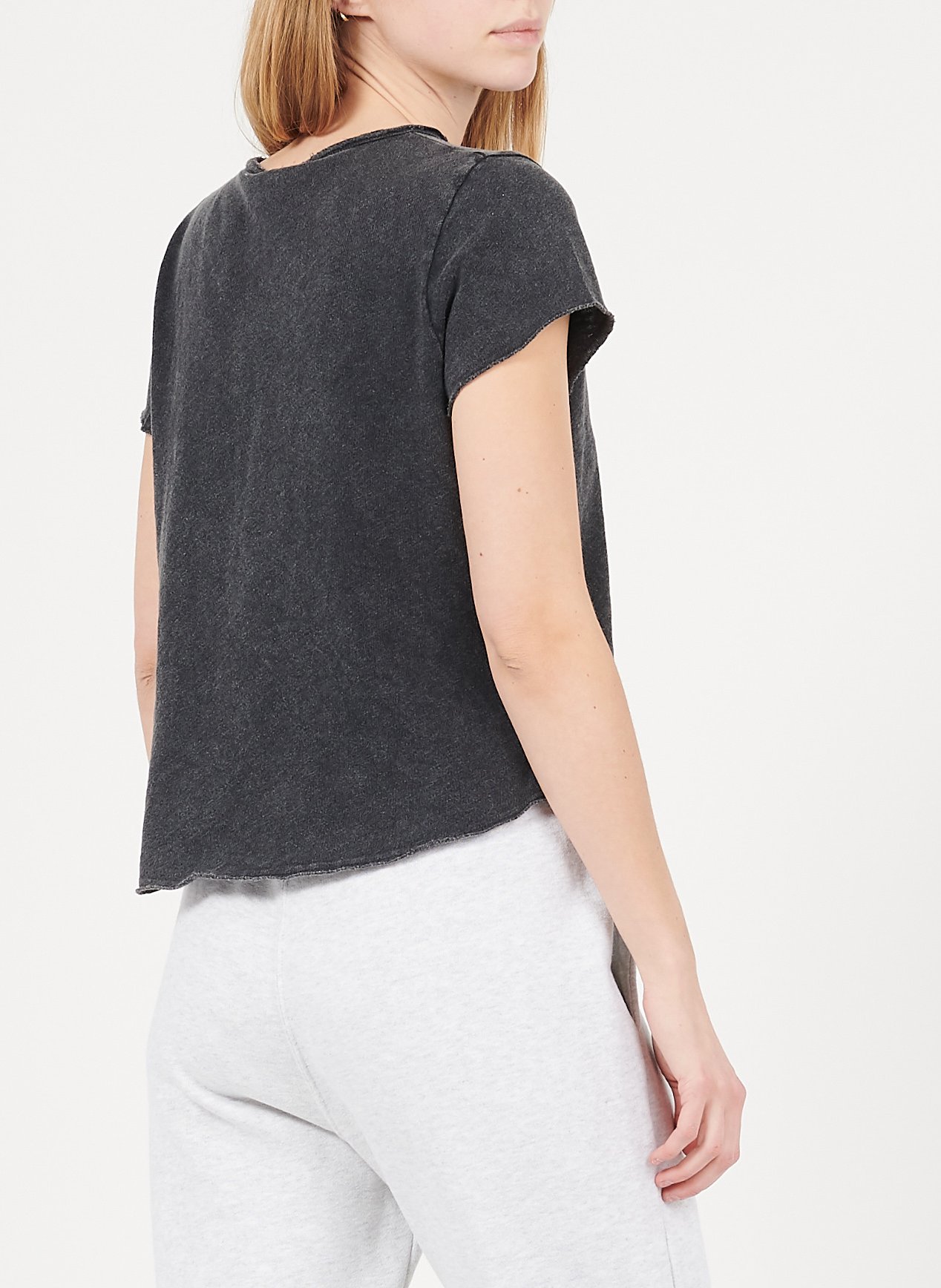 Tee-shirt droit col v en coton sonoma AMERICAN VINTAGE Noir