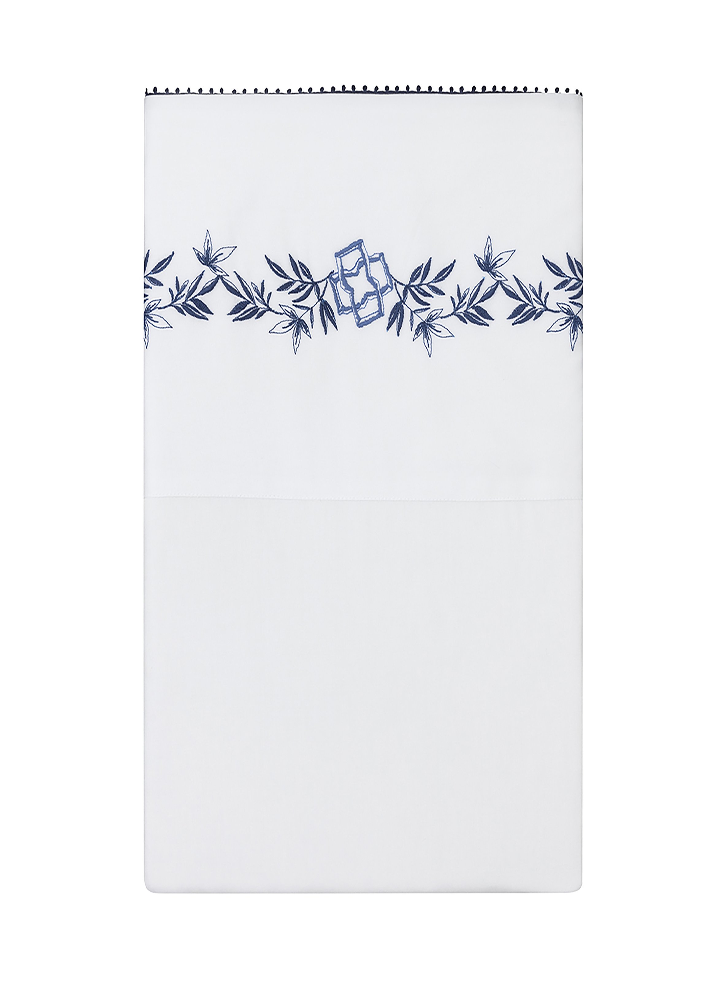 Drap plat imprimé en satin de coton bio, MIRABEAU ALEXANDRE TURPAULT Blanc