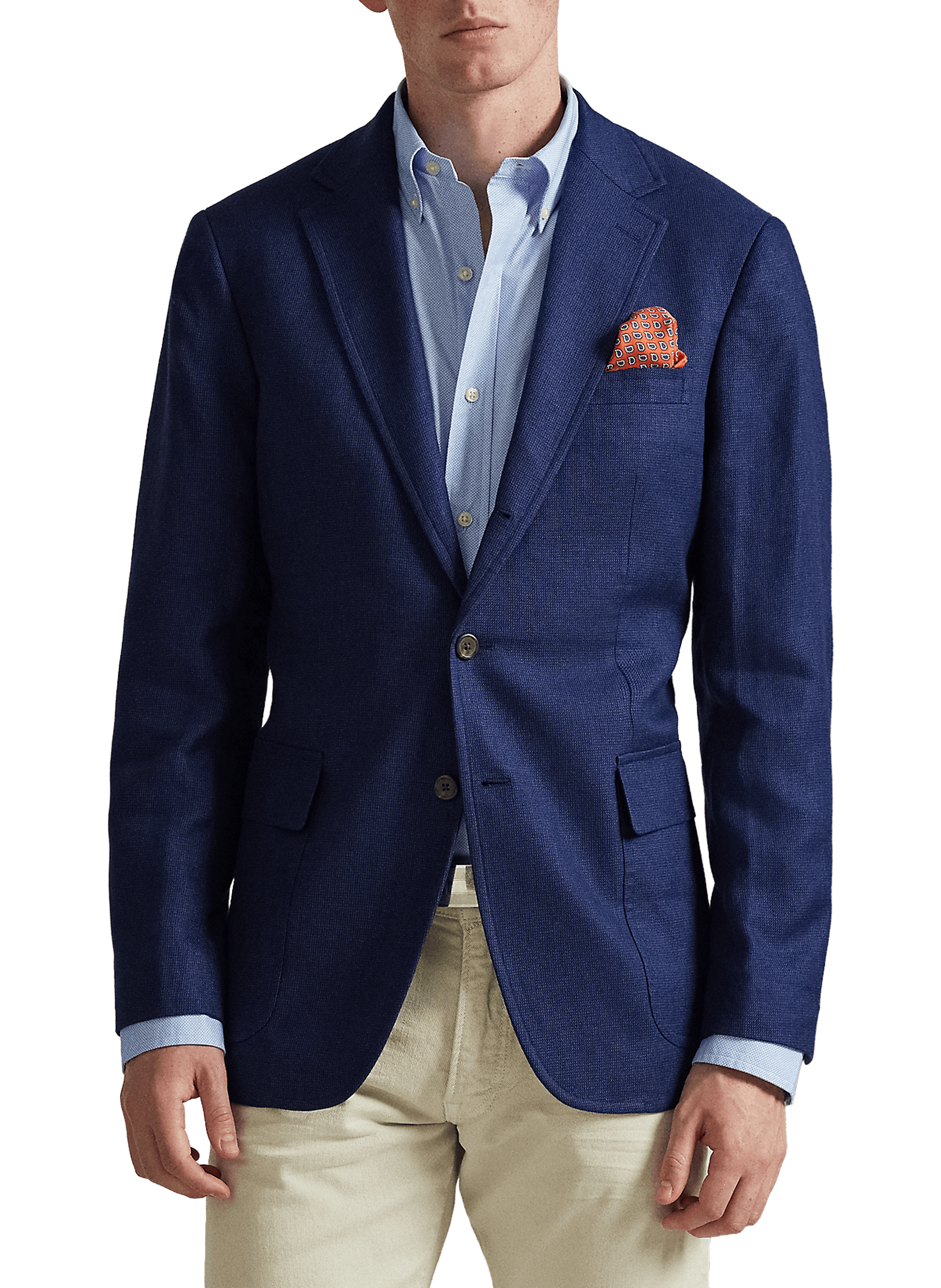 Slightly fitted straight blazer POLO RALPH LAUREN Blue