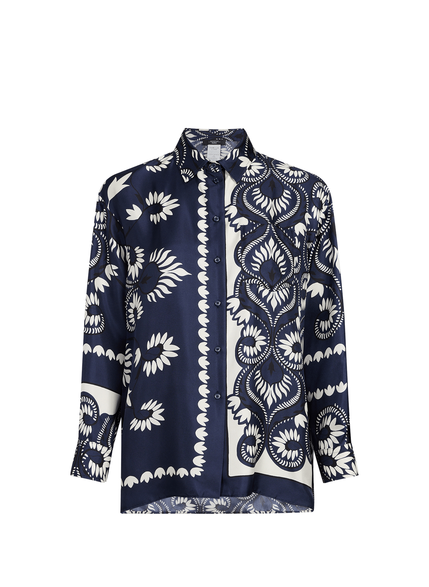 Blouse imprimée en soie MAX MARA WEEK END Bleu