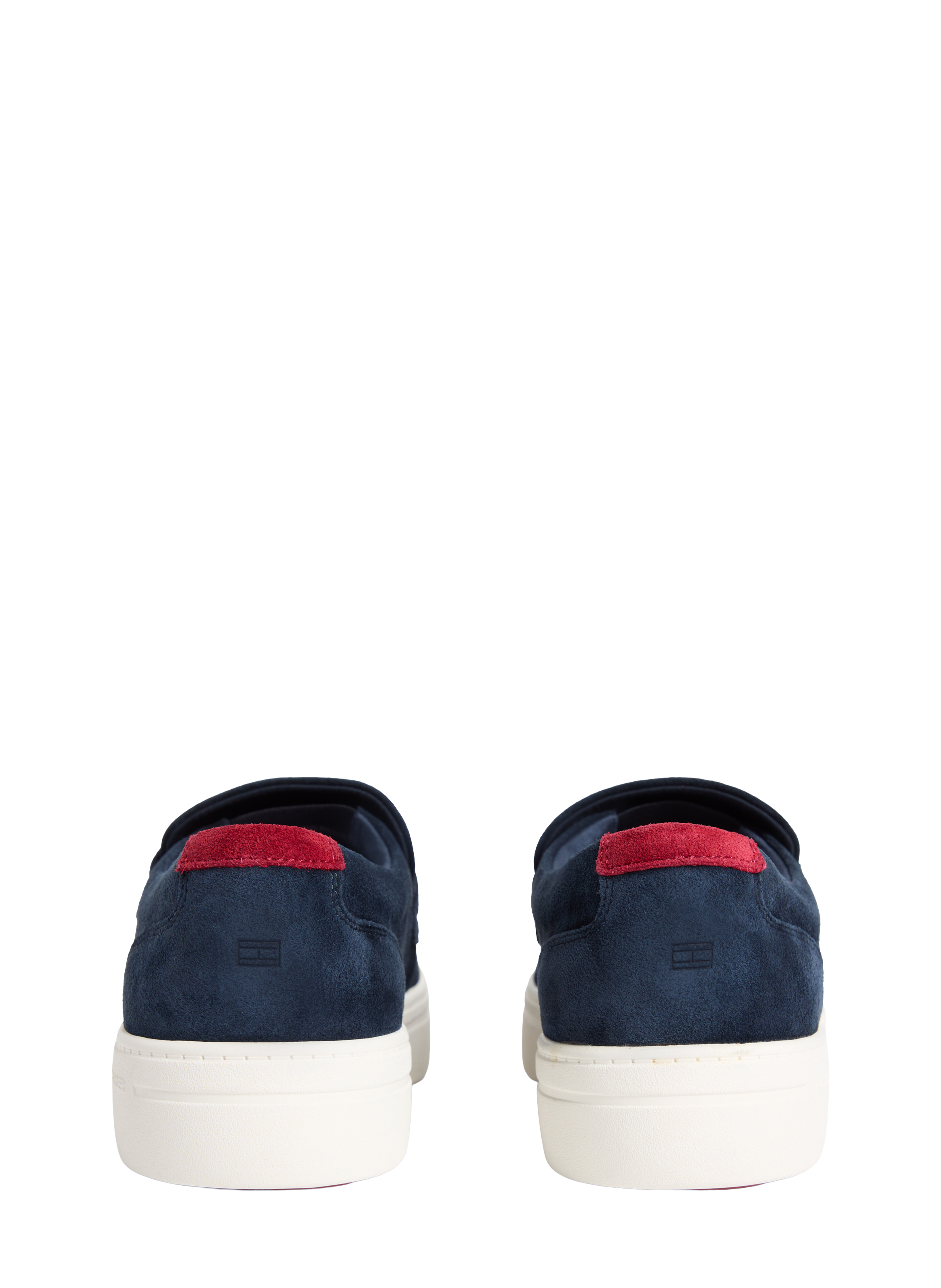 Mocassins en daim à surpiqûres et logo TOMMY HILFIGER Bleu