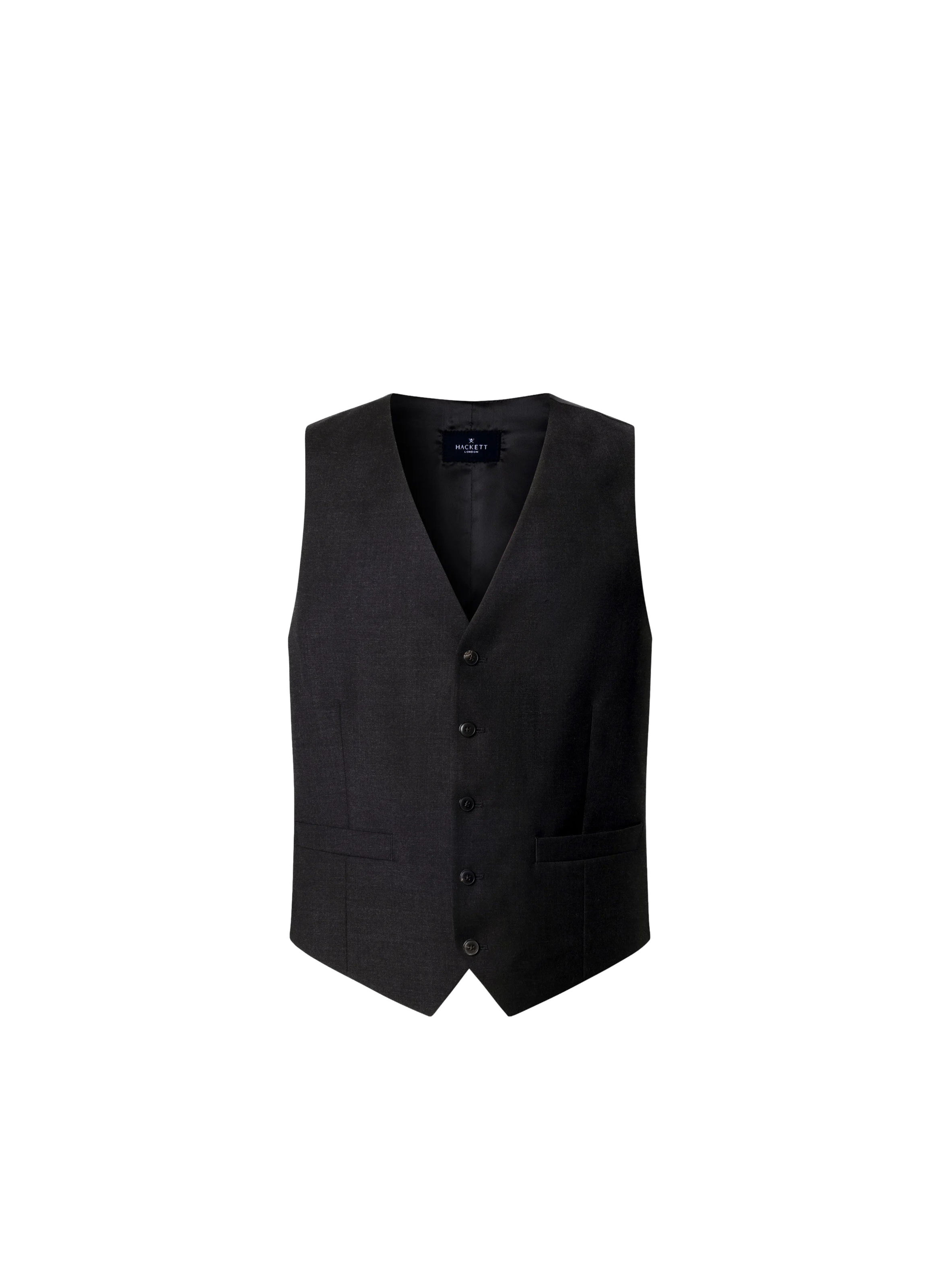 Gilet droit en laine HACKETT Grey