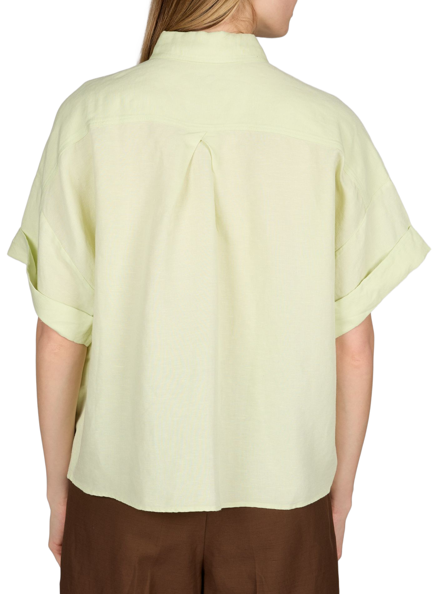 Short-sleeved linen blend Bisenas shirt BOSS Green
