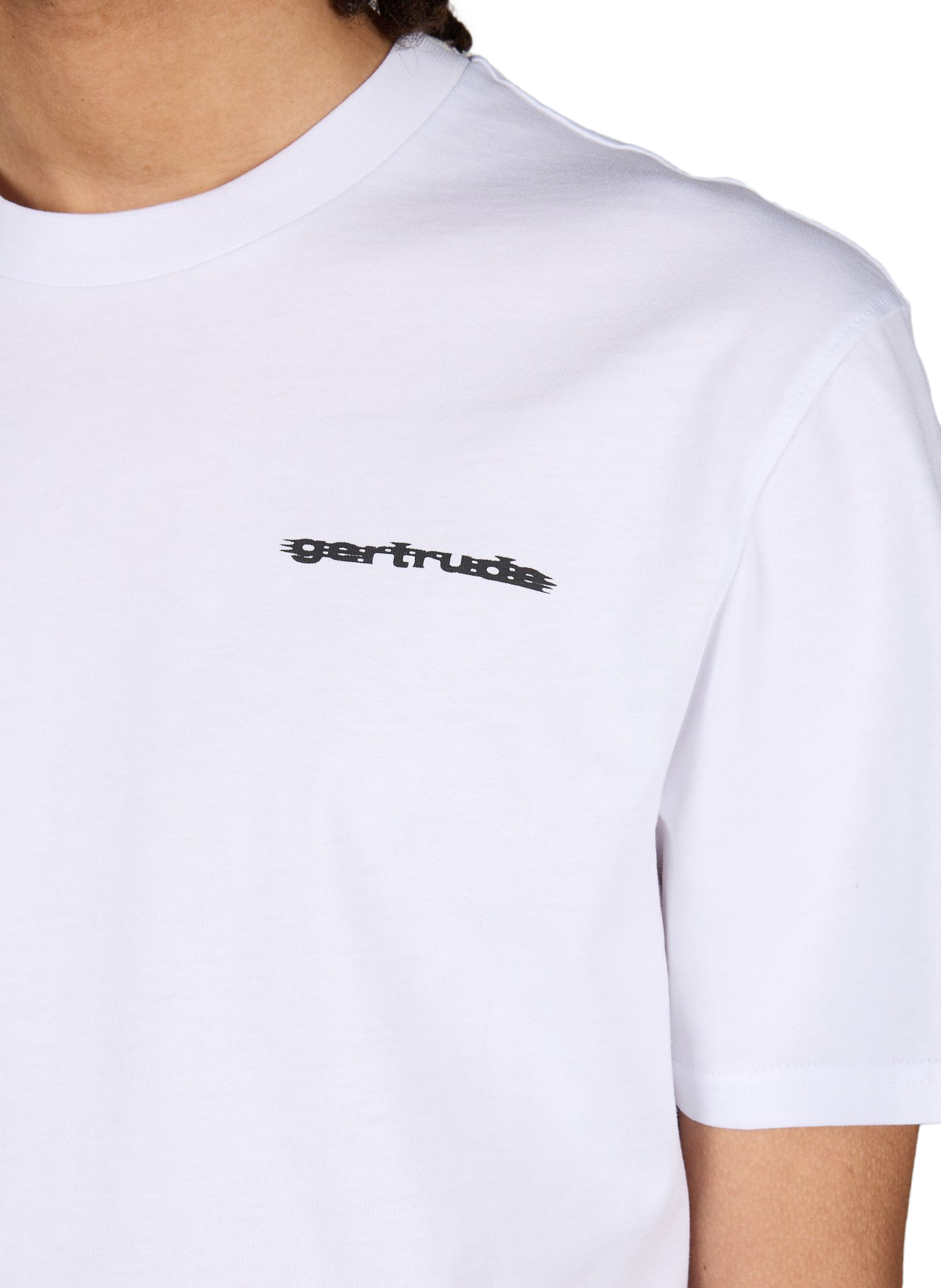 Contrast print cotton T-shirt GERTRUDE ET GASTON White