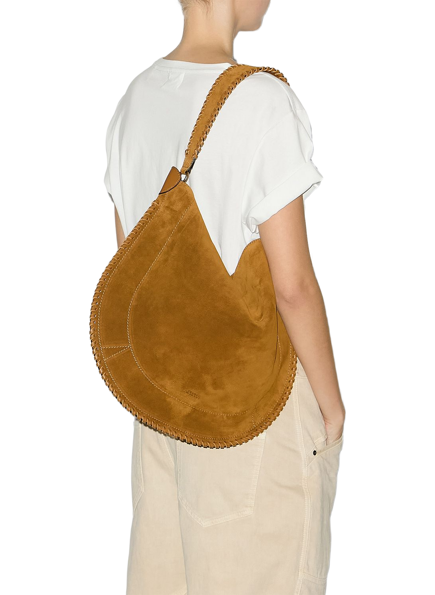 Oskan Hobo Soft bag in braided suede calfskin ISABEL MARANT Brown