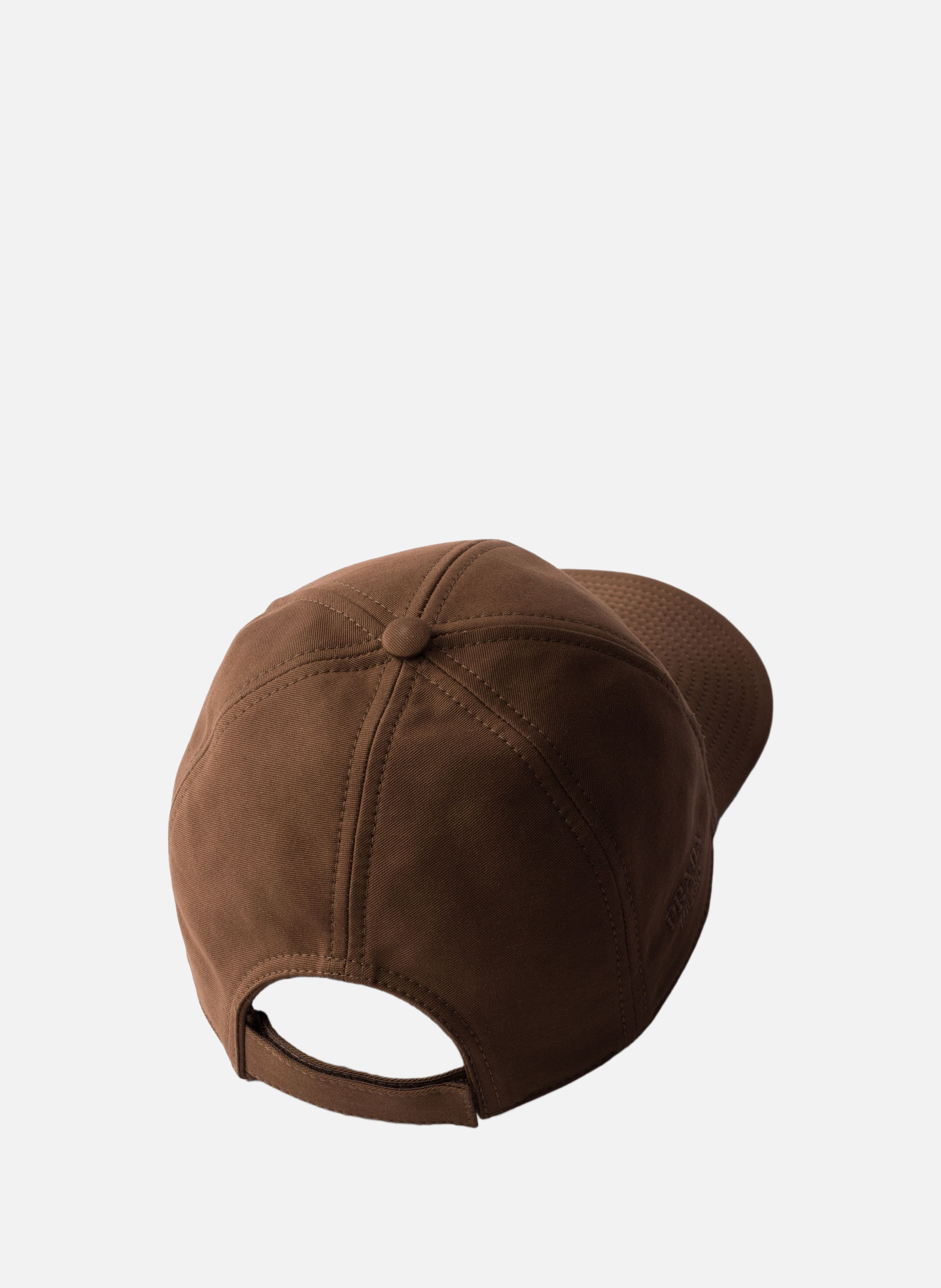 Ancienne casquette de baseball en satin de coton PRADA Marron